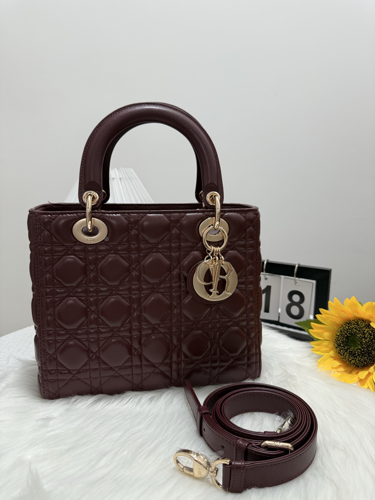 Dior Lady Dior Wine Red Quilted Leather Top Handle Bag, 24cm 9 i1747586134991 8361 0 8
