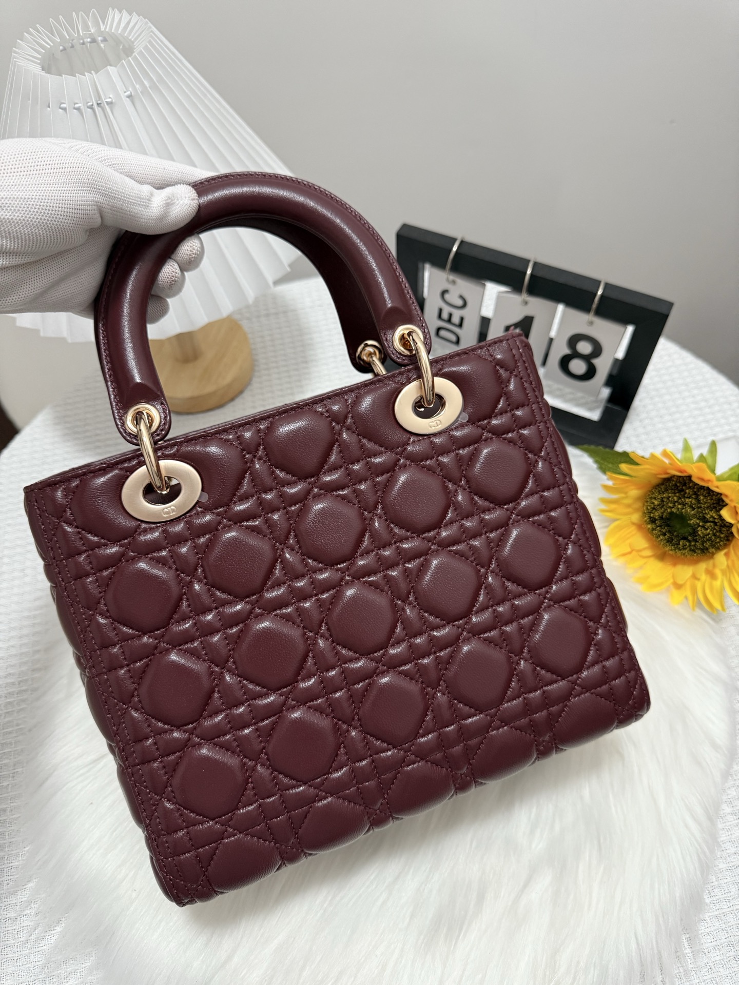Dior Lady Dior Wine Red Quilted Leather Top Handle Bag, 24cm 3 i1747586135848 6023 0 2