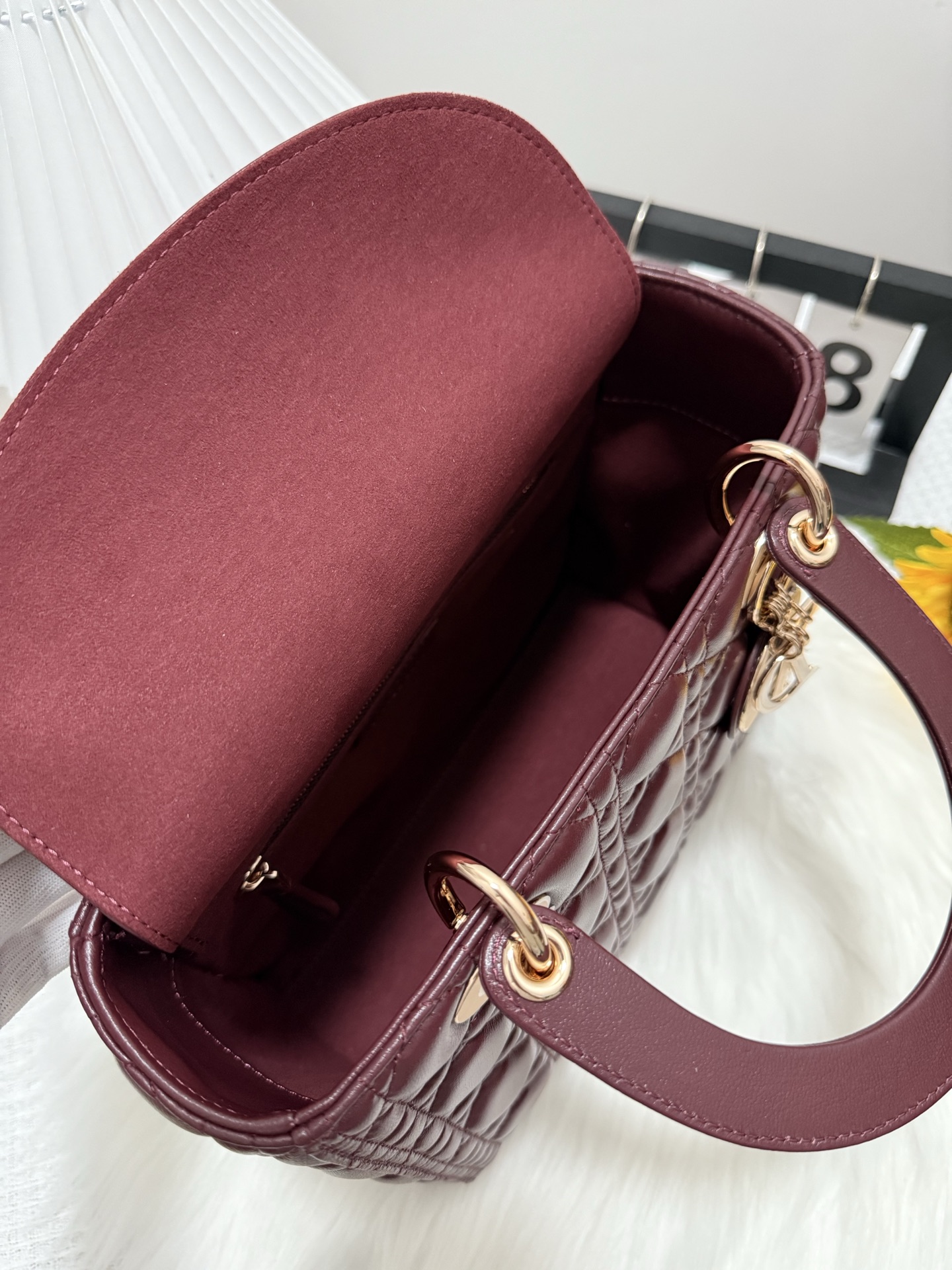Dior Lady Dior Wine Red Quilted Leather Top Handle Bag, 24cm 6 i1747586135859 9366 0 5