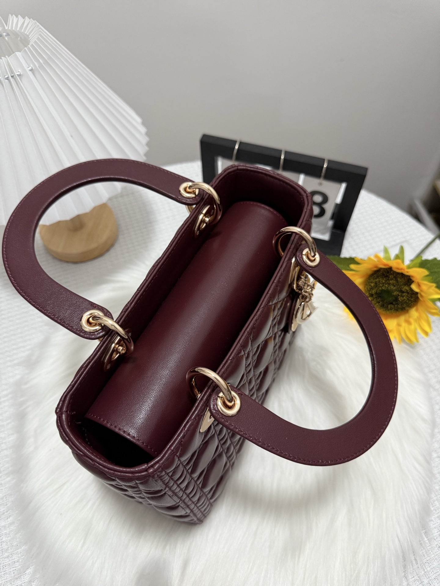 Dior Lady Dior Wine Red Quilted Leather Top Handle Bag, 24cm 5 i1747586135885 697 0 4