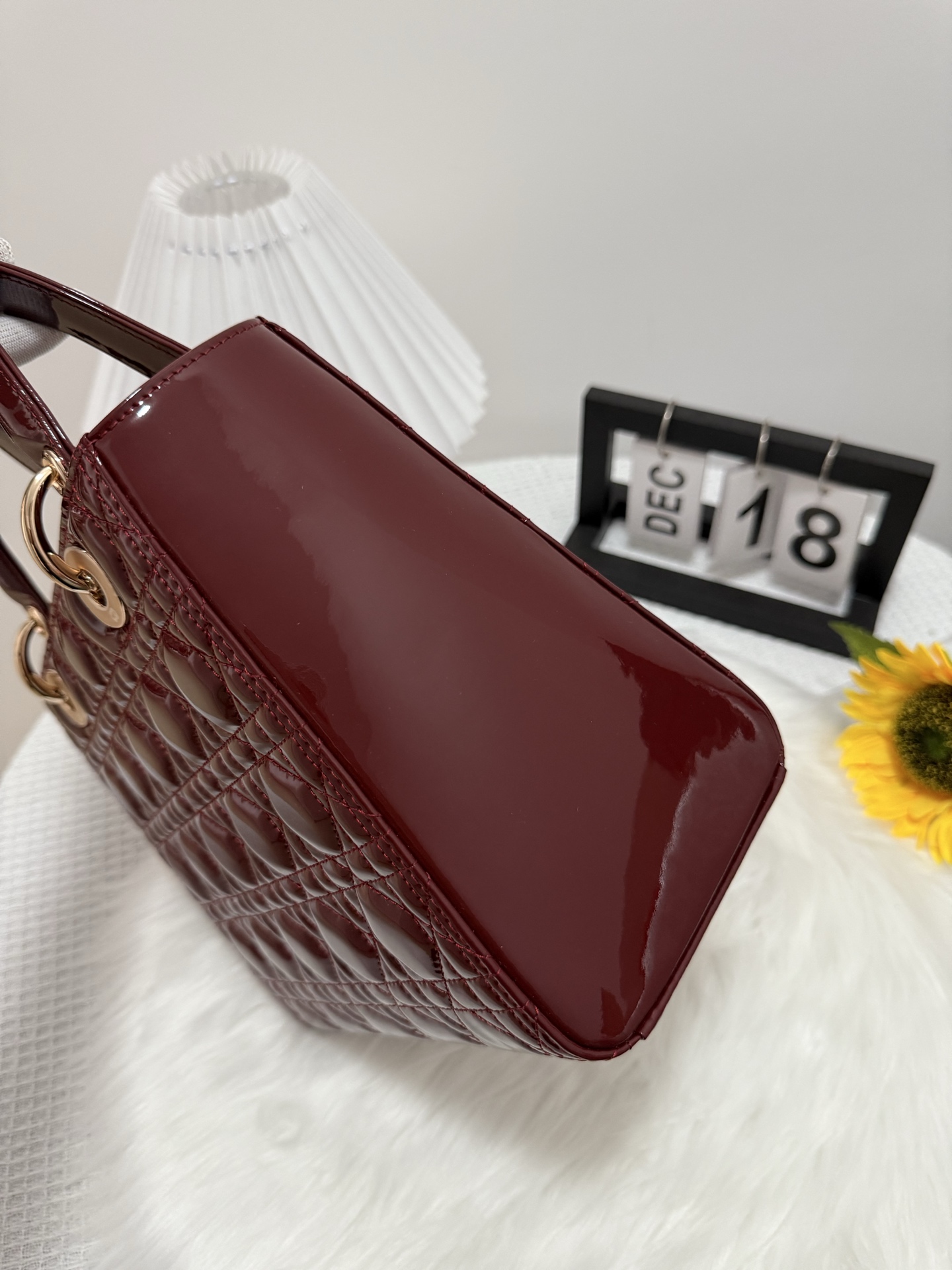 Dior Lady Dior Five-Gusset Burgundy Patent Leather Flap Bag, 24cm 2 i1747586225288 1367 0 1