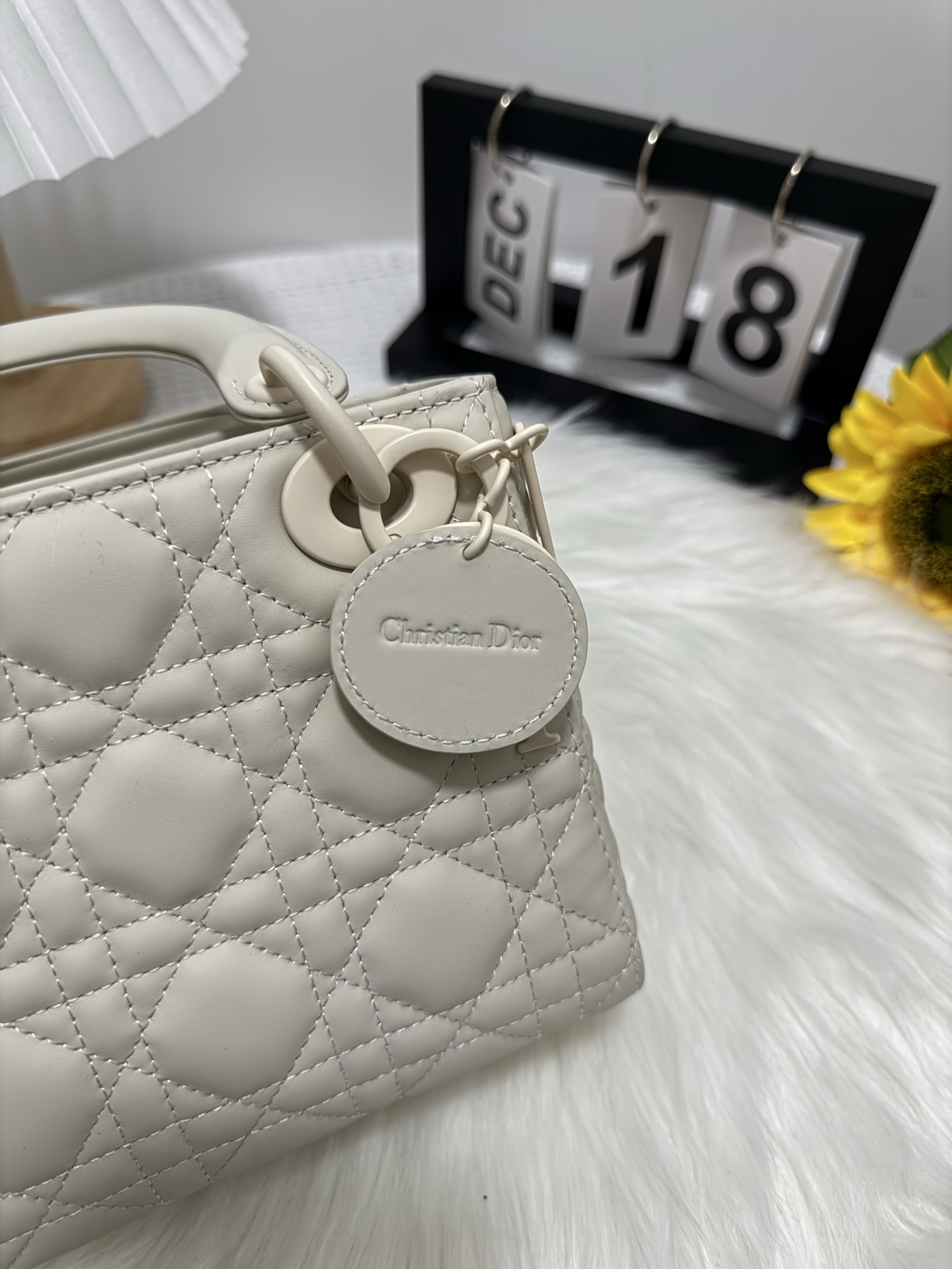 Lady Dior Mini Bag White Frosted Cannage Lambskin with Chain 9 i1747586637791 281 0 7