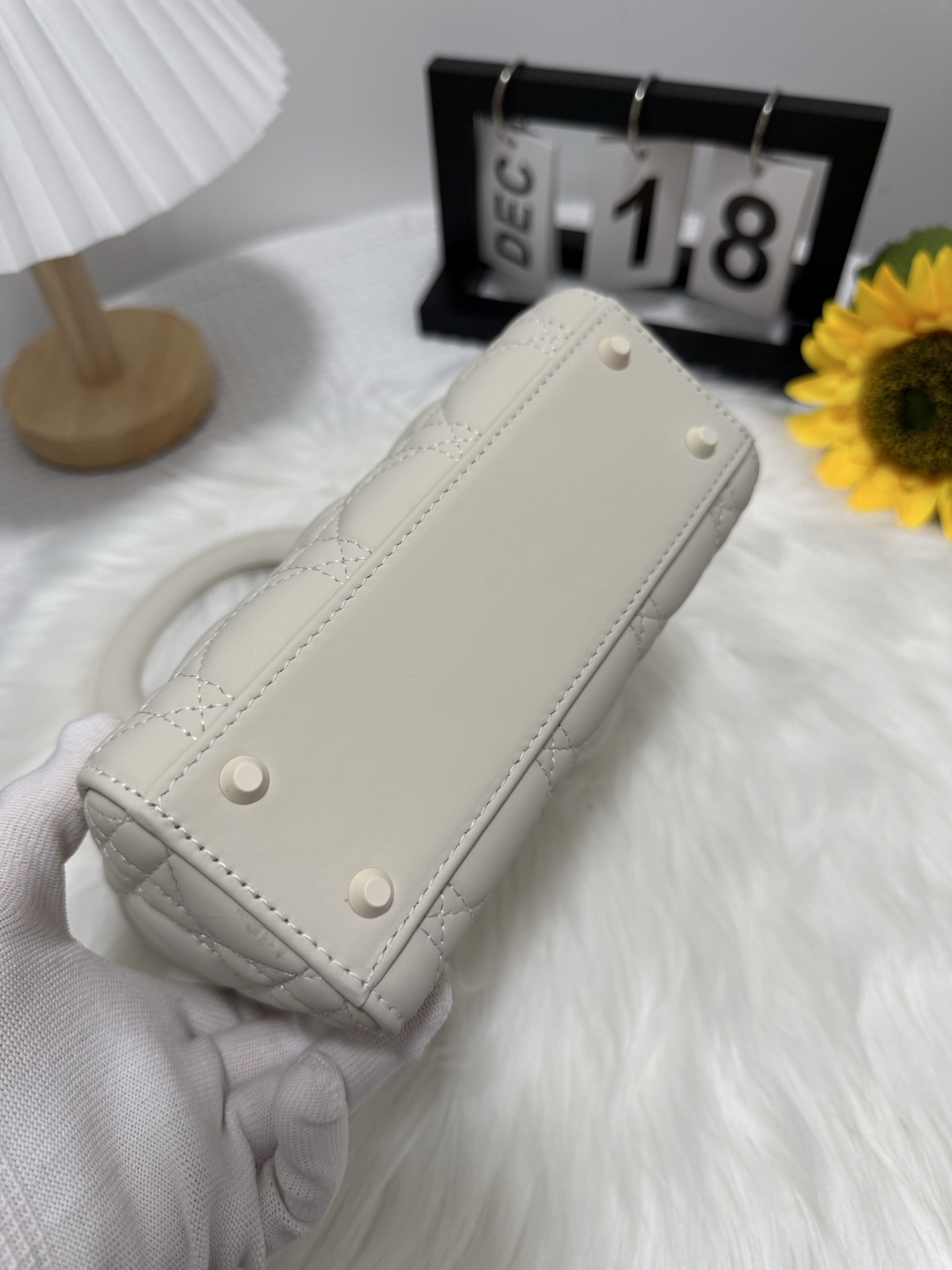 Lady Dior Mini Bag White Frosted Cannage Lambskin with Chain 5 i1747586638798 5019 0 3