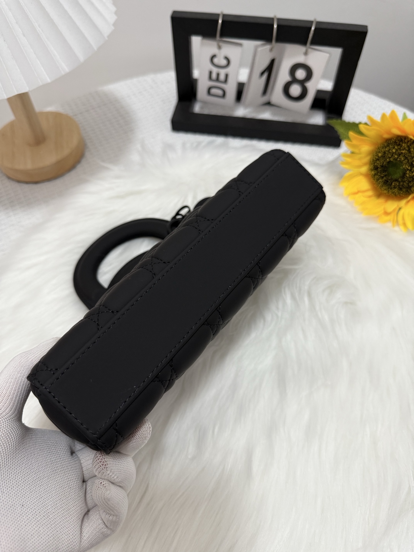 Elegant Black D-Joy Lambskin Bag with Chic Cannage Stitching 4 i1747587794338 3135 0 3