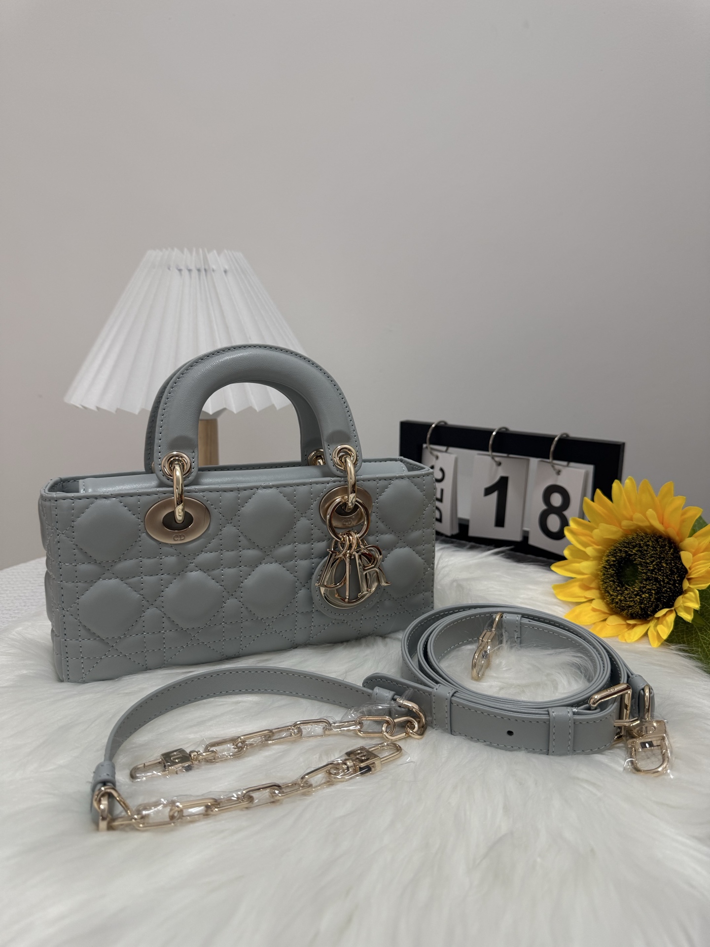 Dior D-Joy Bag, Lake Blue Lambskin, Iconic Cannage Stitching, Small Size 10 i1747587837175 8137 0 8