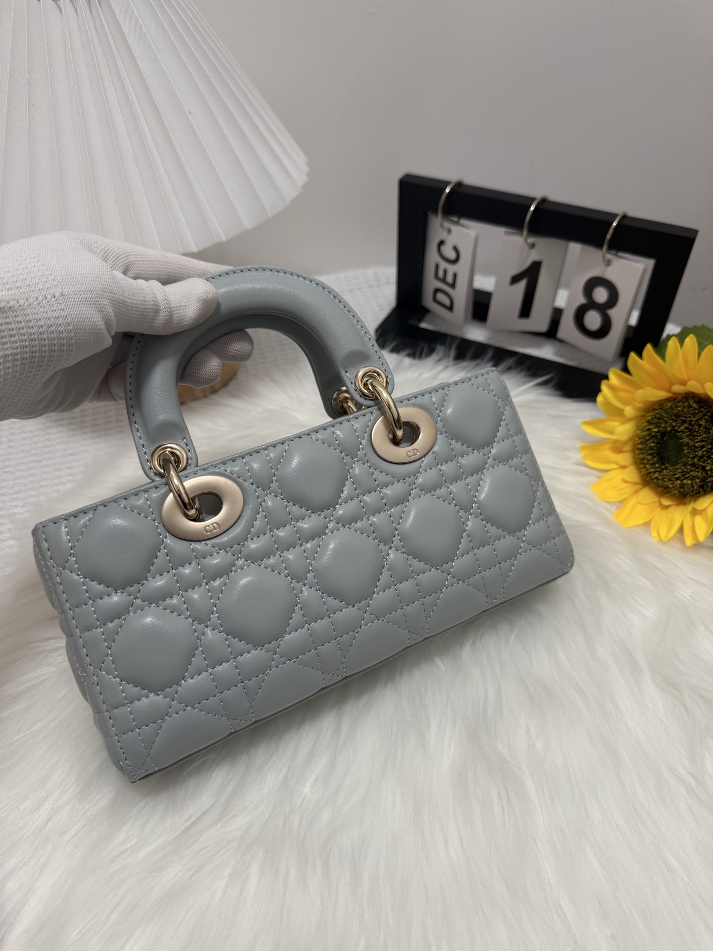 Dior D-Joy Bag, Lake Blue Lambskin, Iconic Cannage Stitching, Small Size 4 i1747587838364 8605 0 2