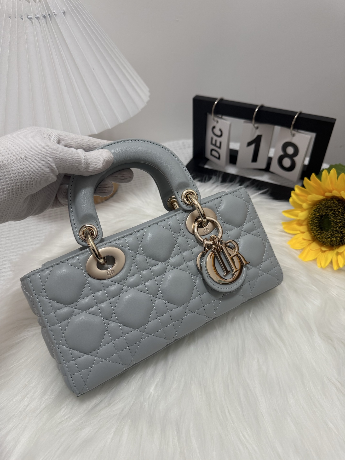 Dior D-Joy Bag, Lake Blue Lambskin, Iconic Cannage Stitching, Small Size 2 i1747587838400 3869 0 0