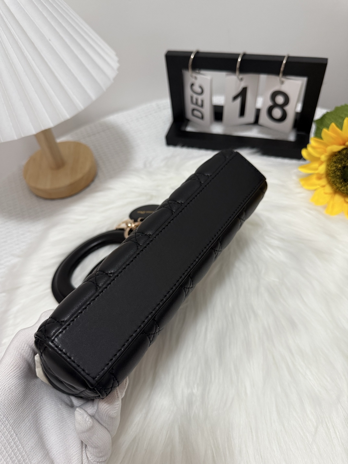 D-Joy Small Black Lambskin Bag with Two Straps, 22*6*12cm 5 i1747588074844 5240 0 3