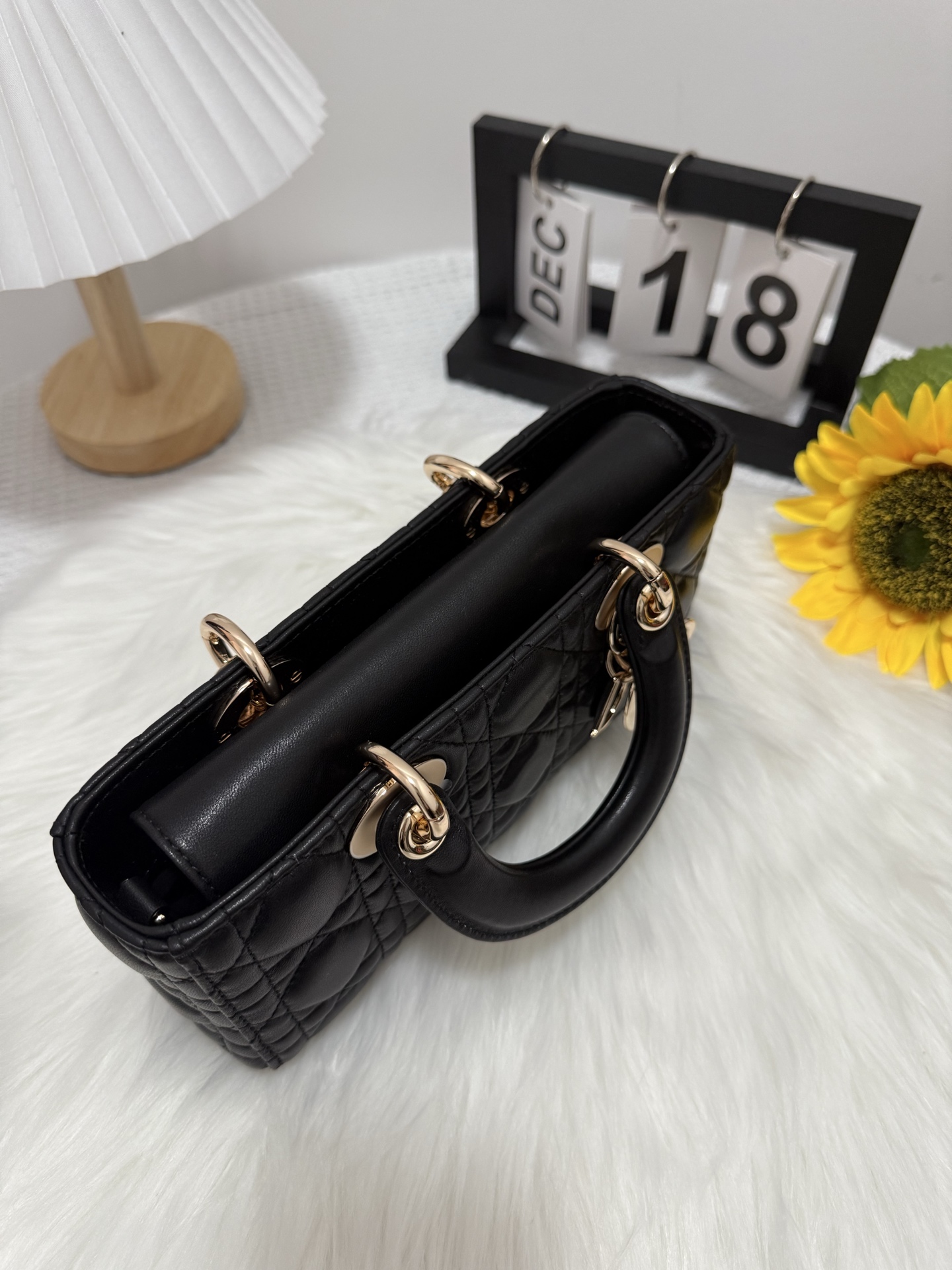D-Joy Small Black Lambskin Bag with Two Straps, 22*6*12cm 6 i1747588075992 896 0 4