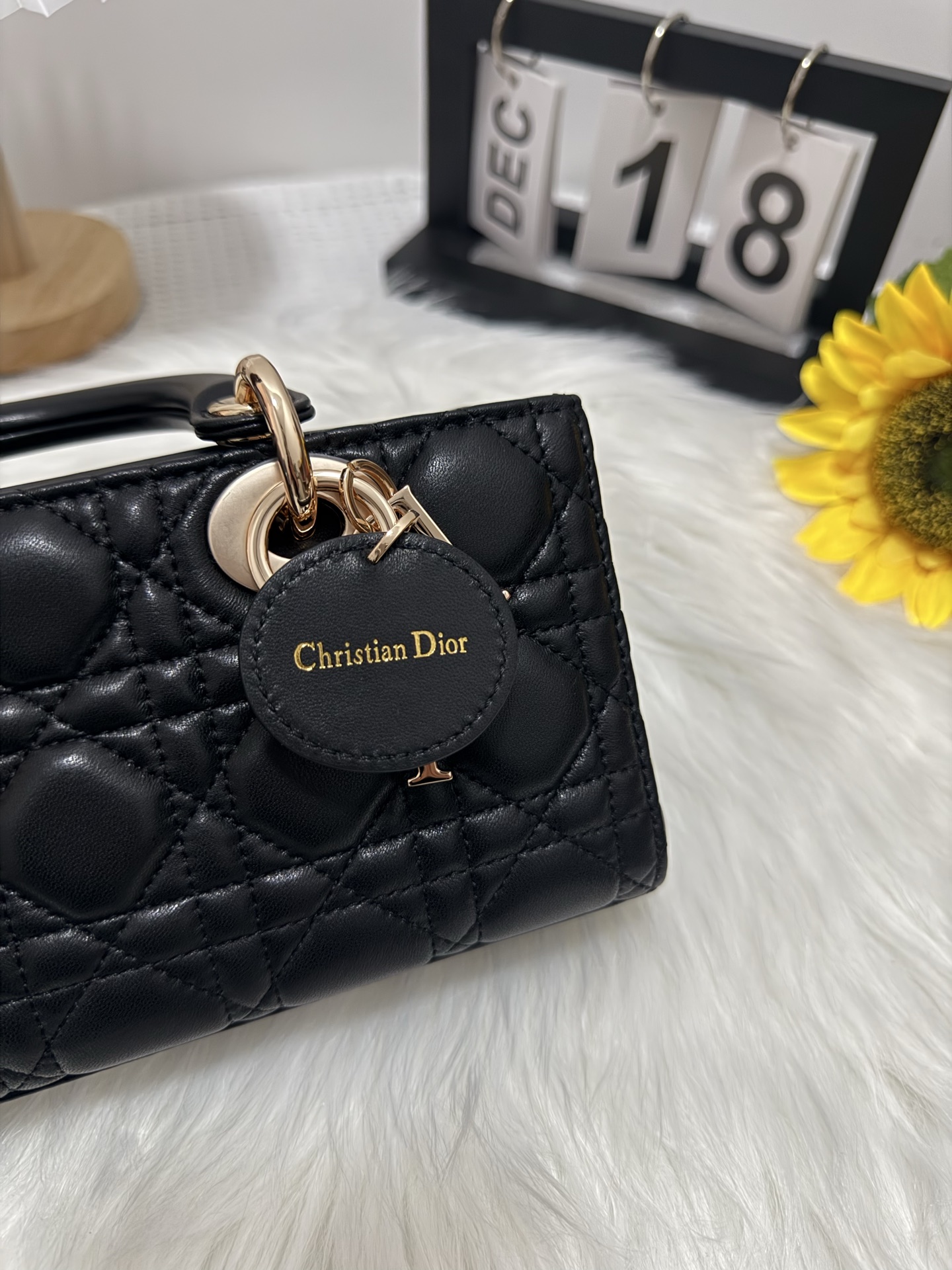 D-Joy Small Black Lambskin Bag with Two Straps, 22*6*12cm 9 i1747588076001 7645 0 7