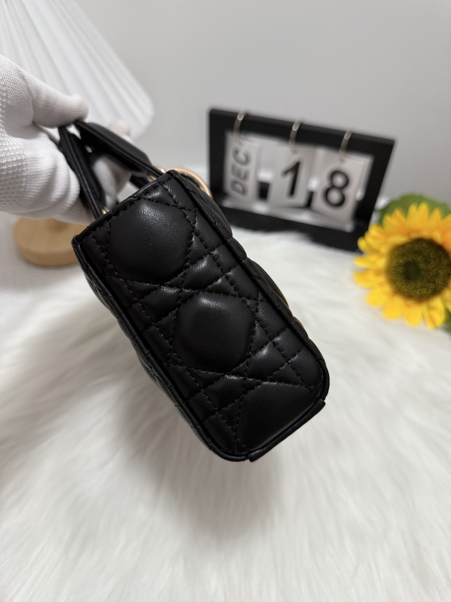 D-Joy Small Black Lambskin Bag with Two Straps, 22*6*12cm 3 i1747588076020 2993 0 1