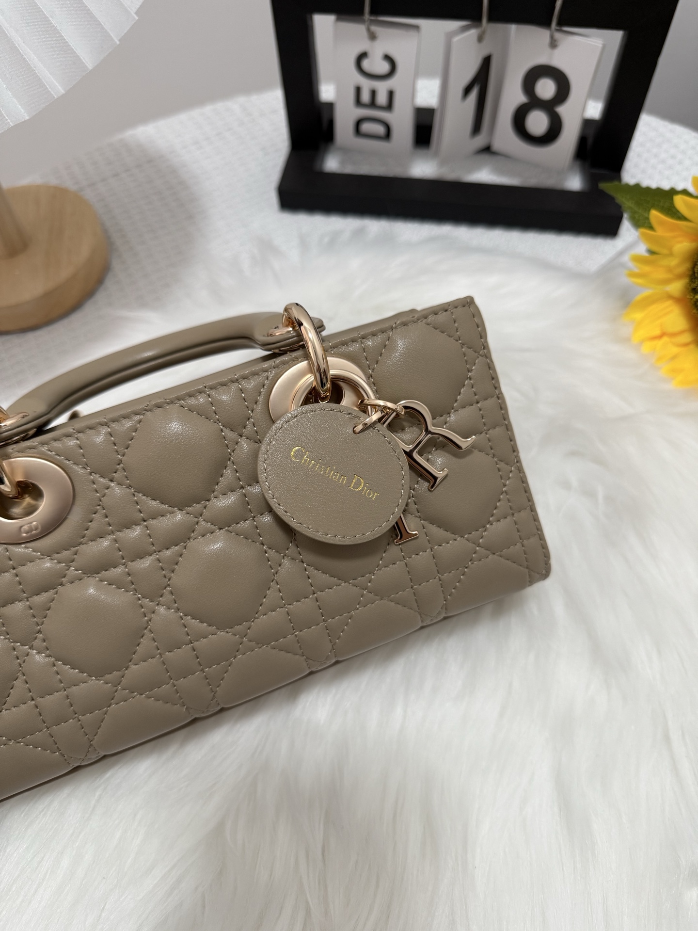 Dior D-Joy Small Bag in Latte Lambskin with Cannage Stitching 8 i1747588158240 71 0 7