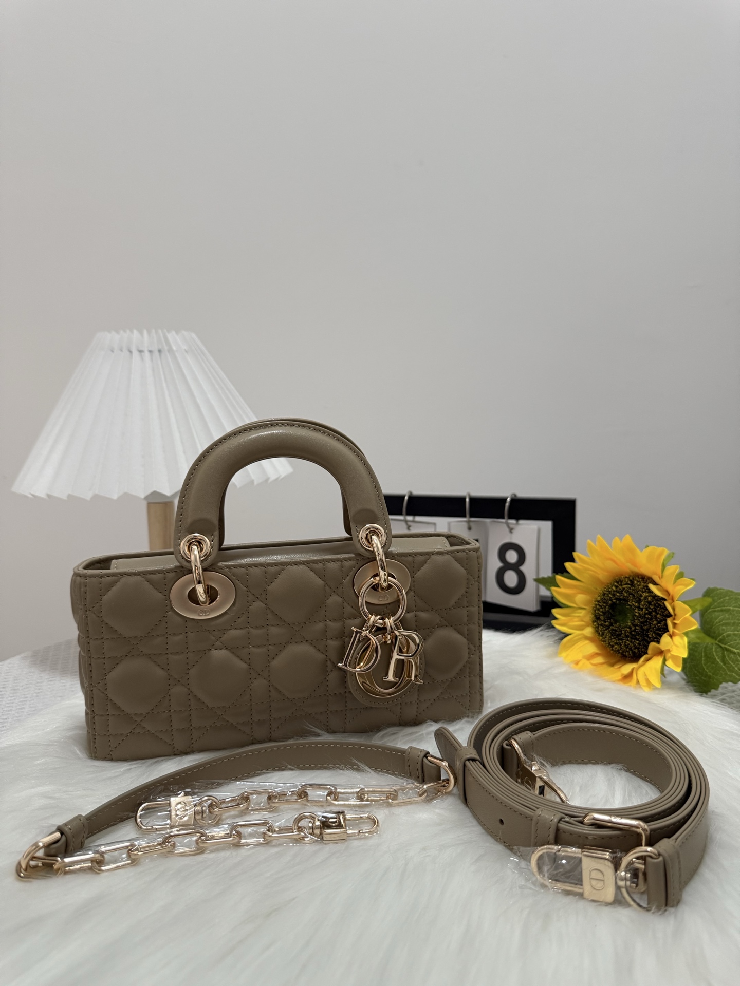 Dior D-Joy Small Bag in Latte Lambskin with Cannage Stitching 9 i1747588158370 4573 0 8