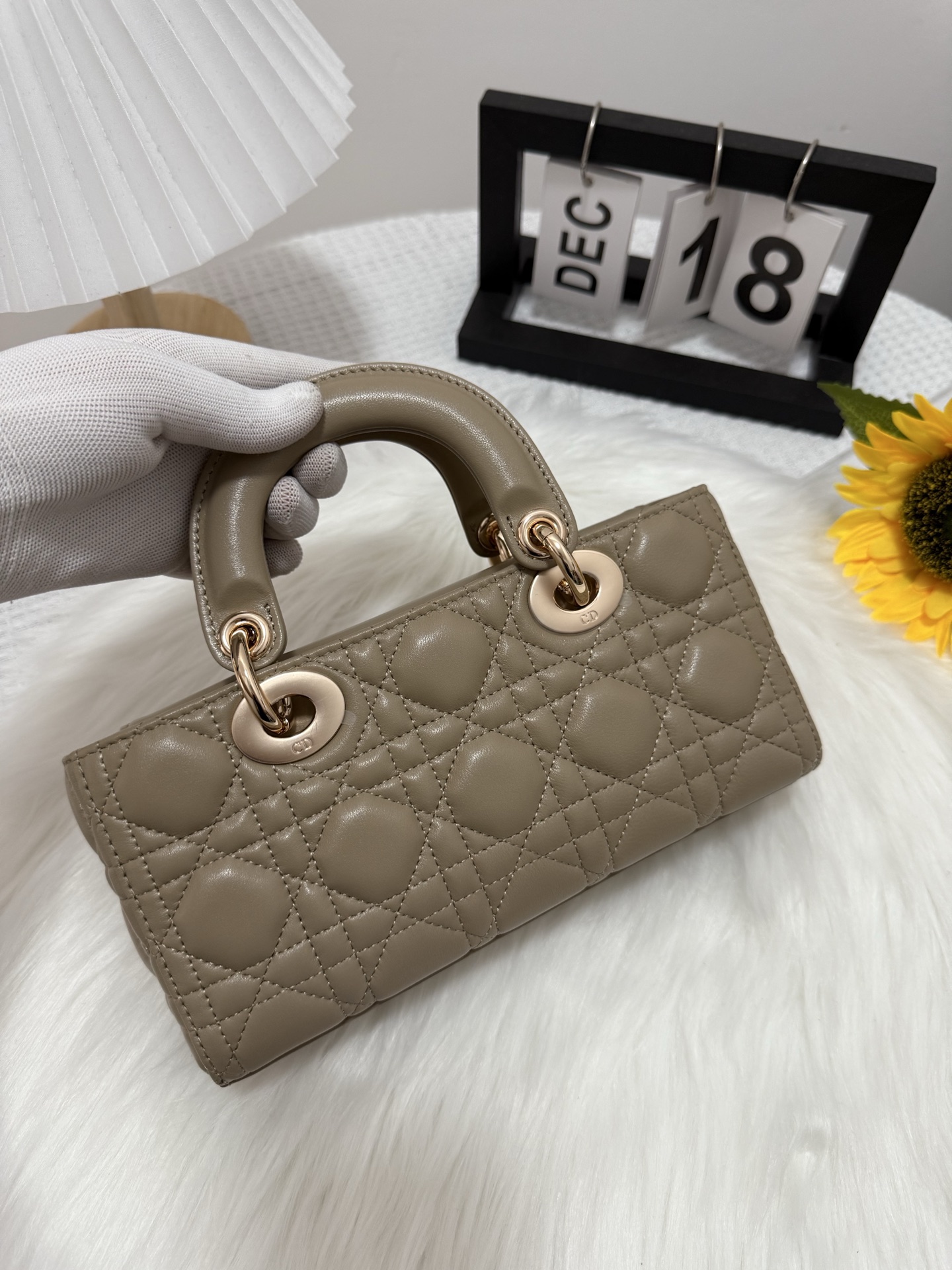 Dior D-Joy Small Bag in Latte Lambskin with Cannage Stitching 3 i1747588158429 5800 0 2