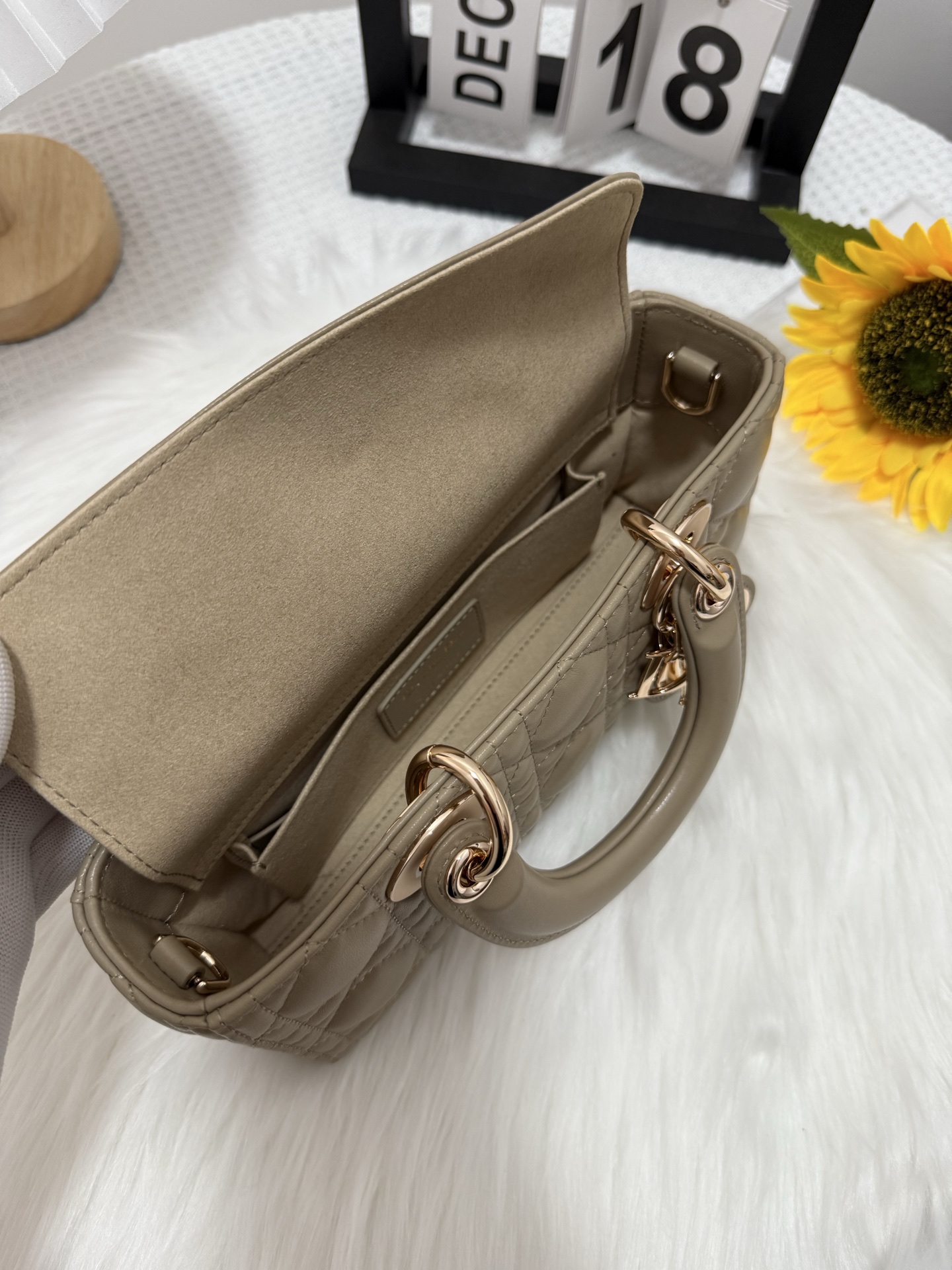 Dior D-Joy Small Bag in Latte Lambskin with Cannage Stitching 6 i1747588159592 4928 0 5