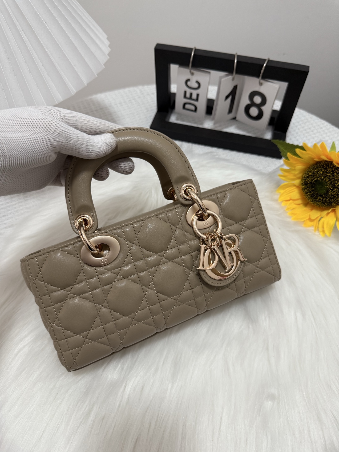 Dior D-Joy Small Bag in Latte Lambskin with Cannage Stitching 1 i1747588159648 6262 0 0