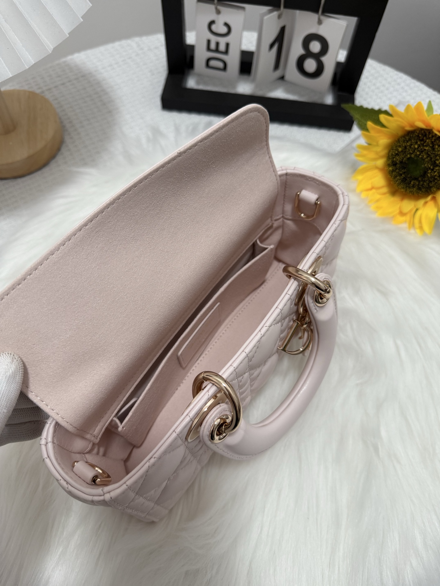 Dior D-Joy Small Bag Sakura Pink Lambskin with Cannage Stitching 6 i1747588175883 4175 0 5