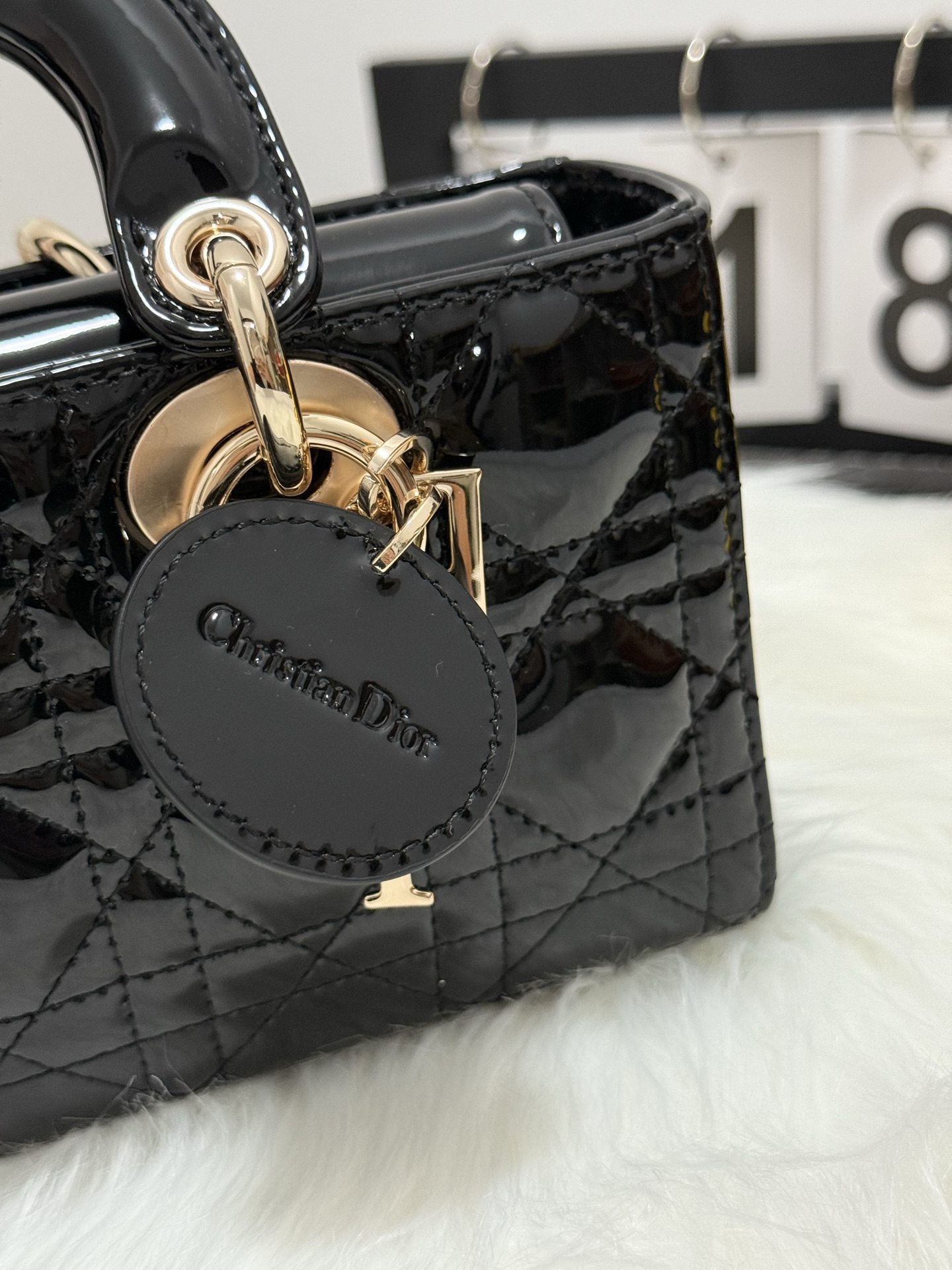 Dior D-Joy Small Black Patent Leather Bag with Dual Straps 8 i1747588240894 7986 0 7