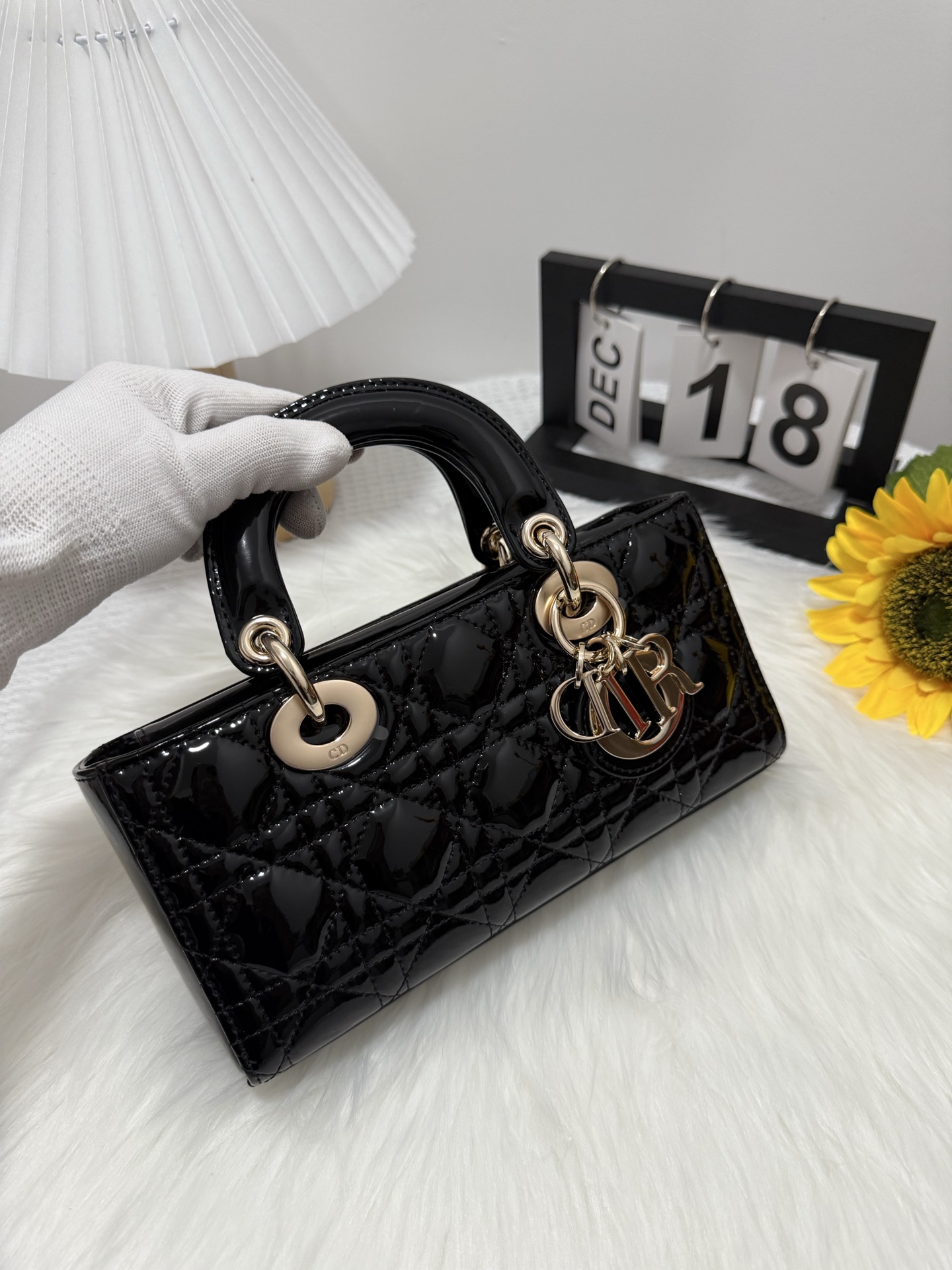 Dior D-Joy Small Black Patent Leather Bag with Dual Straps 1 i1747588240950 4156 0 0
