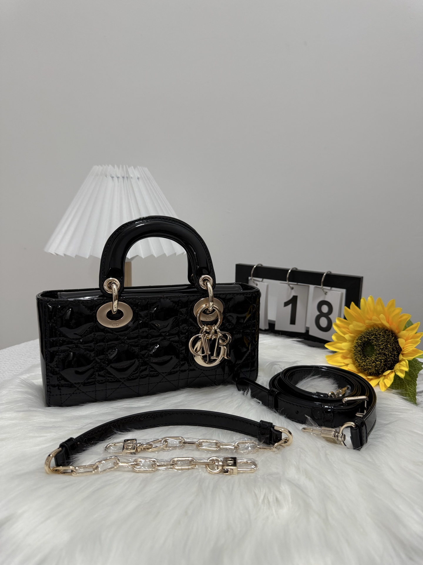 Dior D-Joy Small Black Patent Leather Bag with Dual Straps 9 i1747588242214 3921 0 8