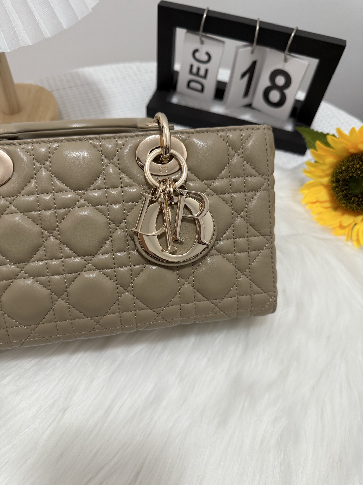 Dior D-Joy Lambskin Bag, Large, Milk Tea Color with Dual Straps, 26x6x14 cm 7 i1747588386716 9965 0 6