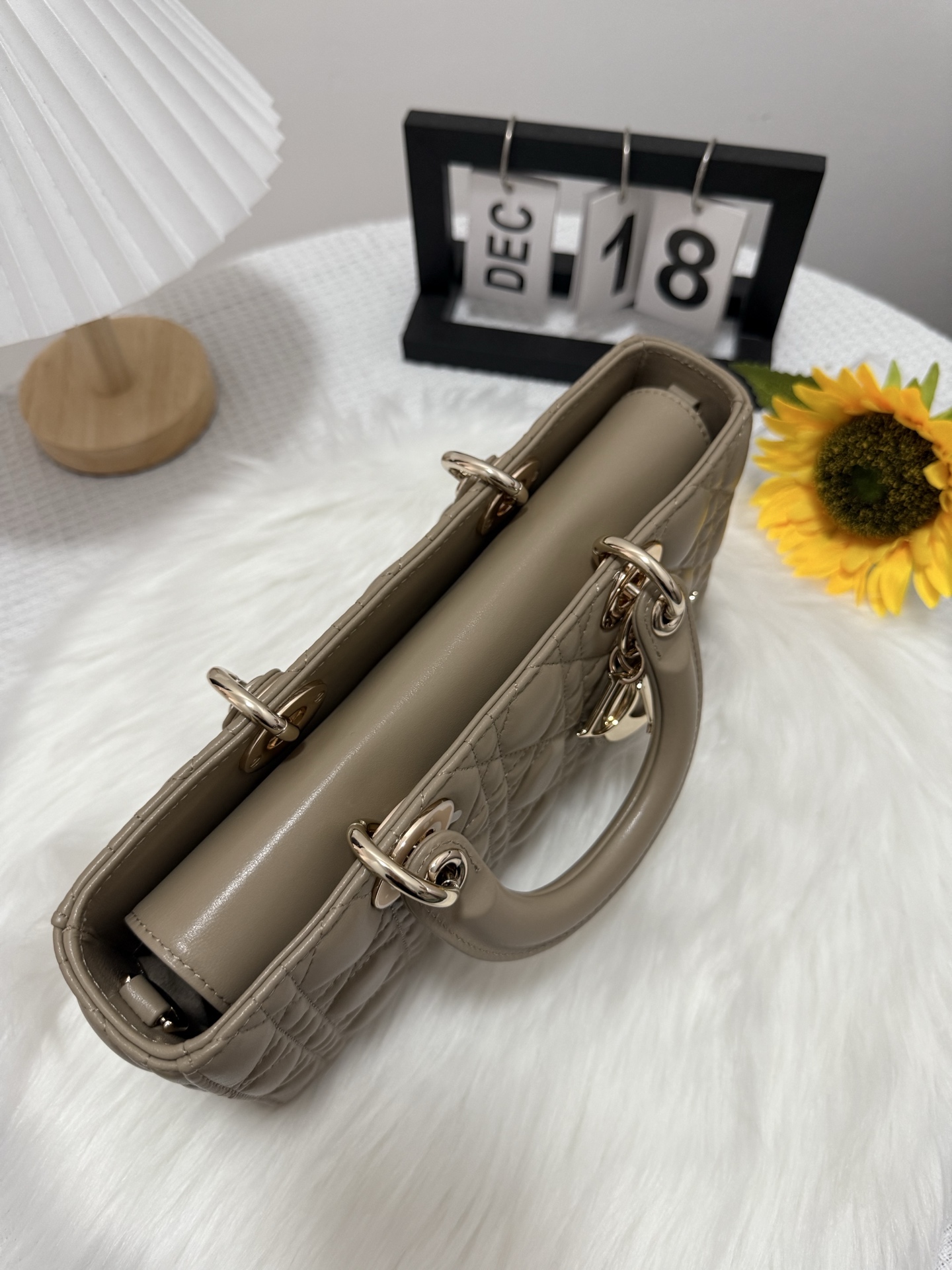 Dior D-Joy Lambskin Bag, Large, Milk Tea Color with Dual Straps, 26x6x14 cm 5 i1747588386730 2228 0 4