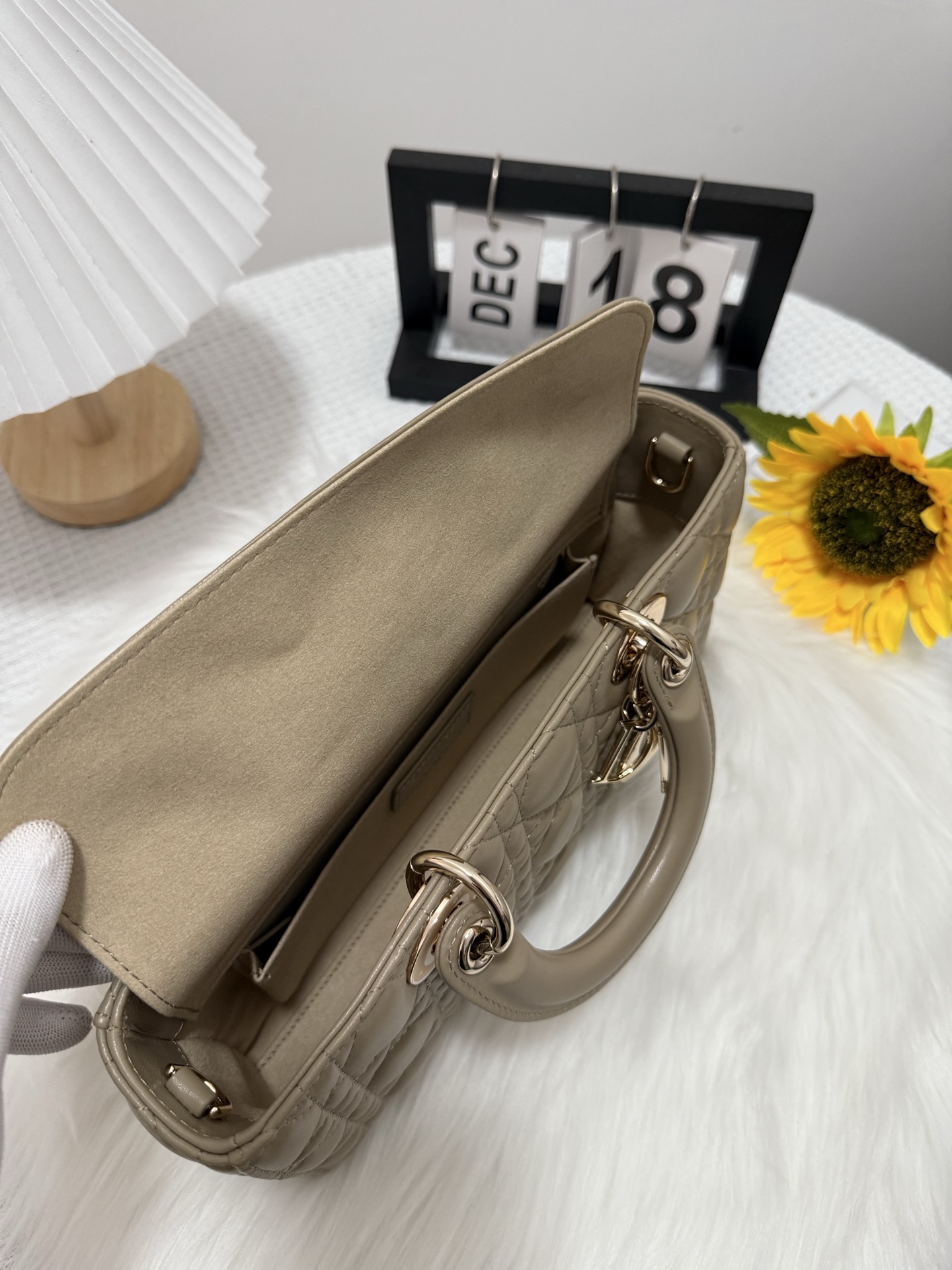 Dior D-Joy Lambskin Bag, Large, Milk Tea Color with Dual Straps, 26x6x14 cm 6 i1747588386796 1367 0 5