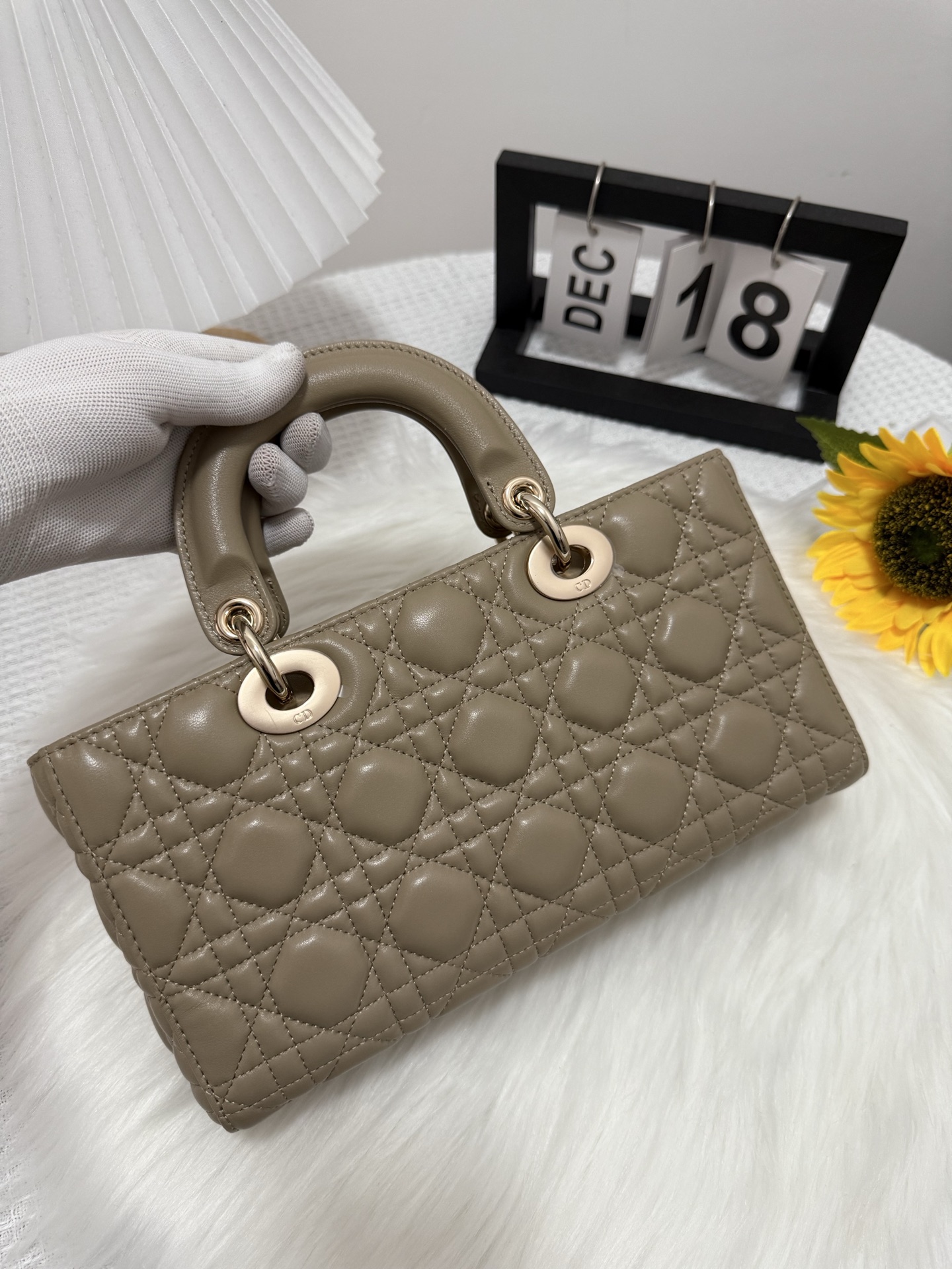 Dior D-Joy Lambskin Bag, Large, Milk Tea Color with Dual Straps, 26x6x14 cm 3 i1747588387942 6699 0 2