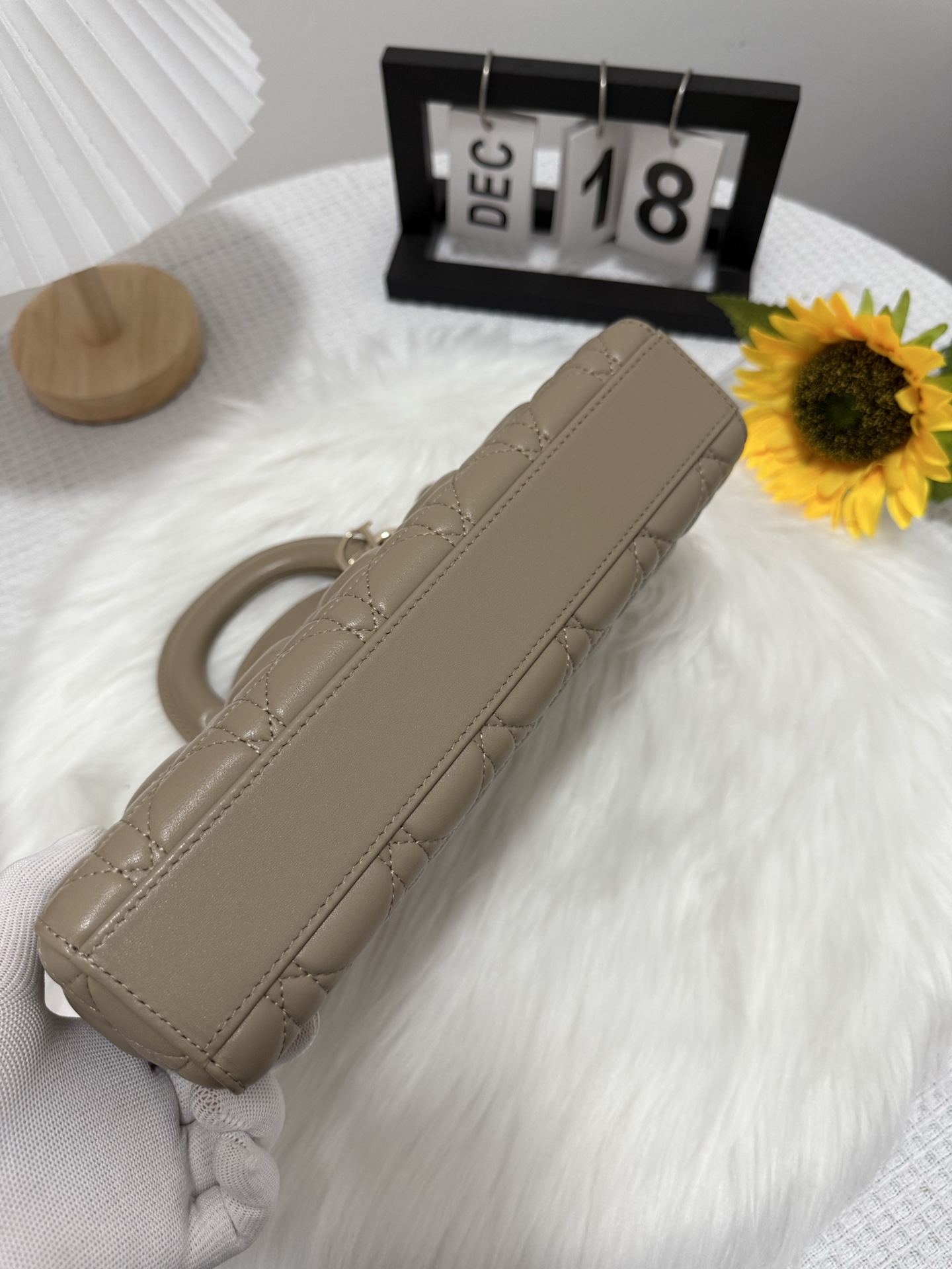 Dior D-Joy Lambskin Bag, Large, Milk Tea Color with Dual Straps, 26x6x14 cm 4 i1747588387979 2132 0 3