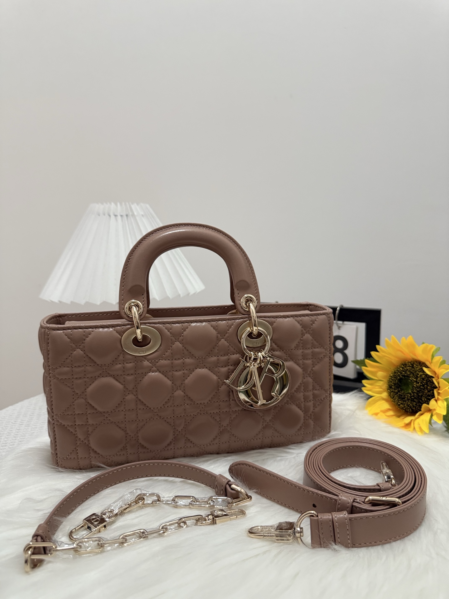 D-Joy Lambskin Quilted Bag, Elegant Design, Multiple Straps, Size 26*6*14cm 10 i1747588699666 1830 0 8