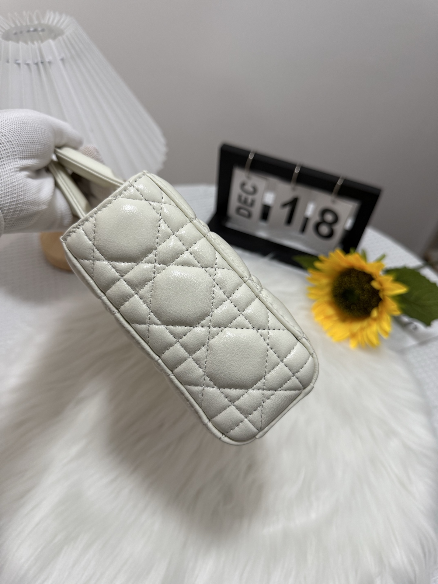D-Joy Bag in White Lambskin with Two Straps, Quilted Design 3 i1747588740347 9474 0 1