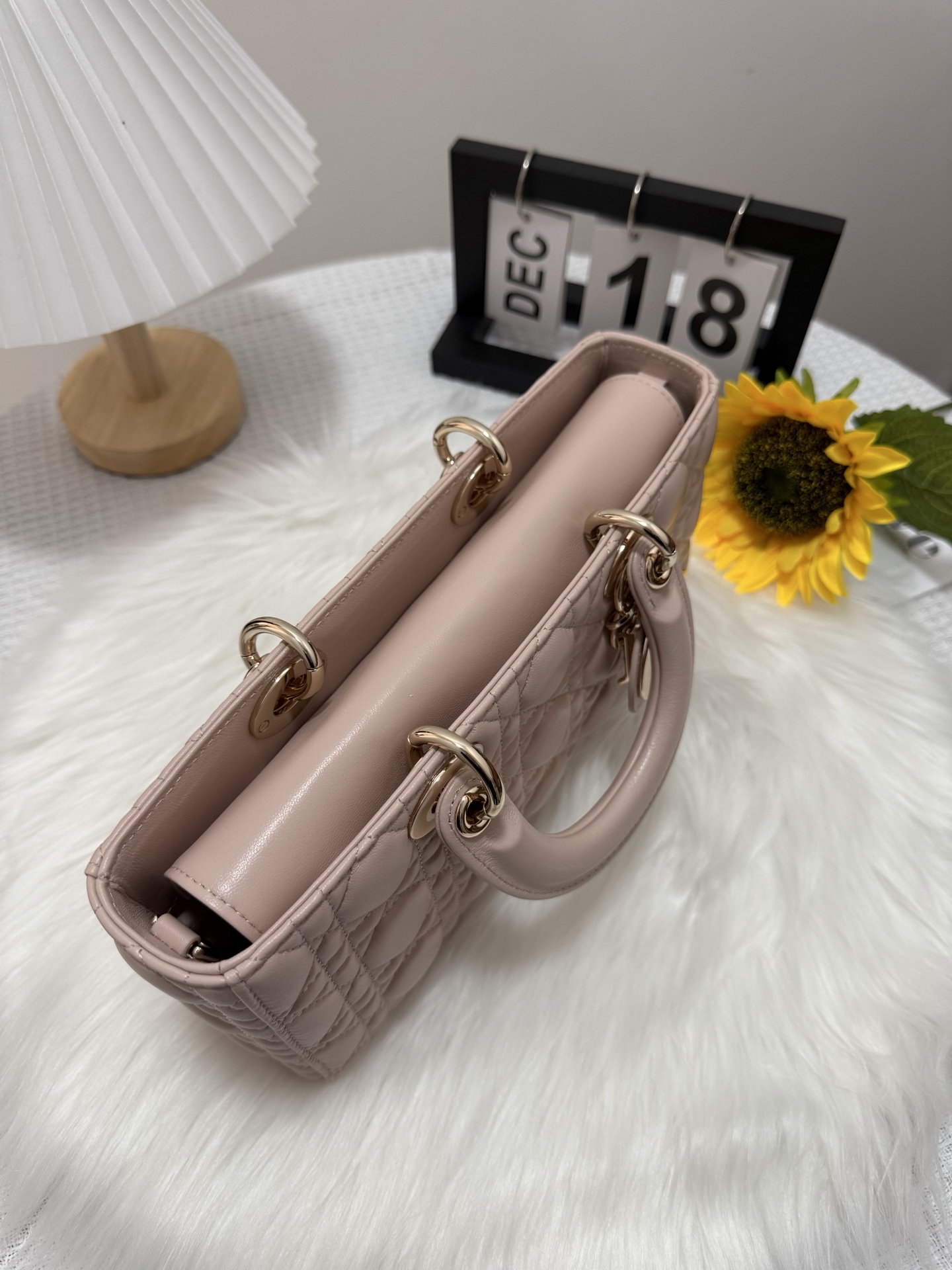 D-Joy Lambskin Bag, Large Size, Blossom Pink, Classic Cannage Stitching 6 i1747588759774 6652 0 4