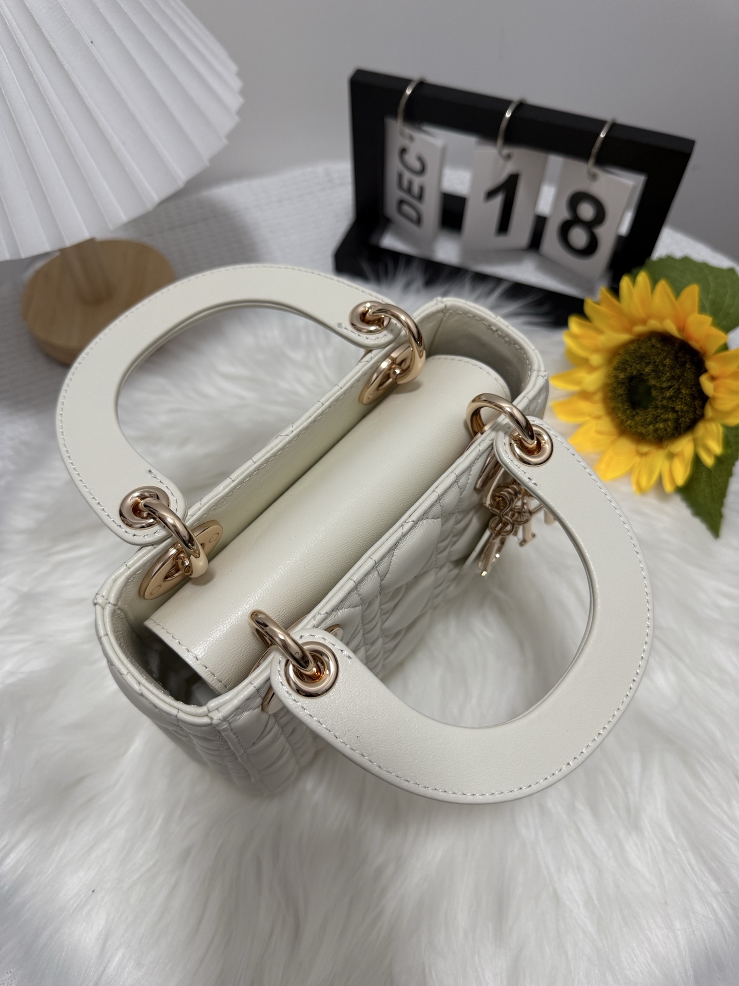 Lady Dior White Gold Mini Bag, Iconic Cannage Stitching, Removable Chain 6 i1747589100212 6643 0 4
