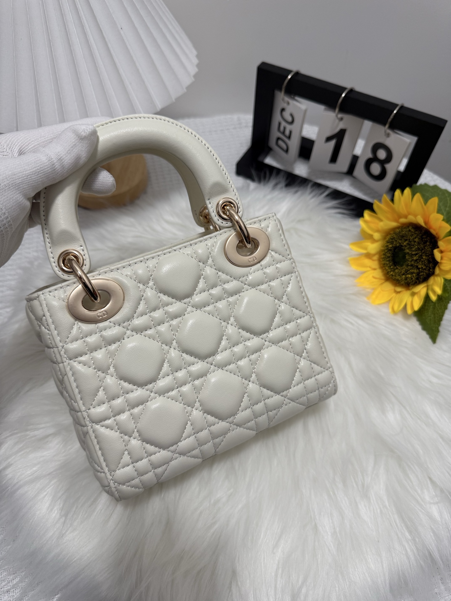 Lady Dior White Gold Mini Bag, Iconic Cannage Stitching, Removable Chain 4 i1747589100291 9353 0 2