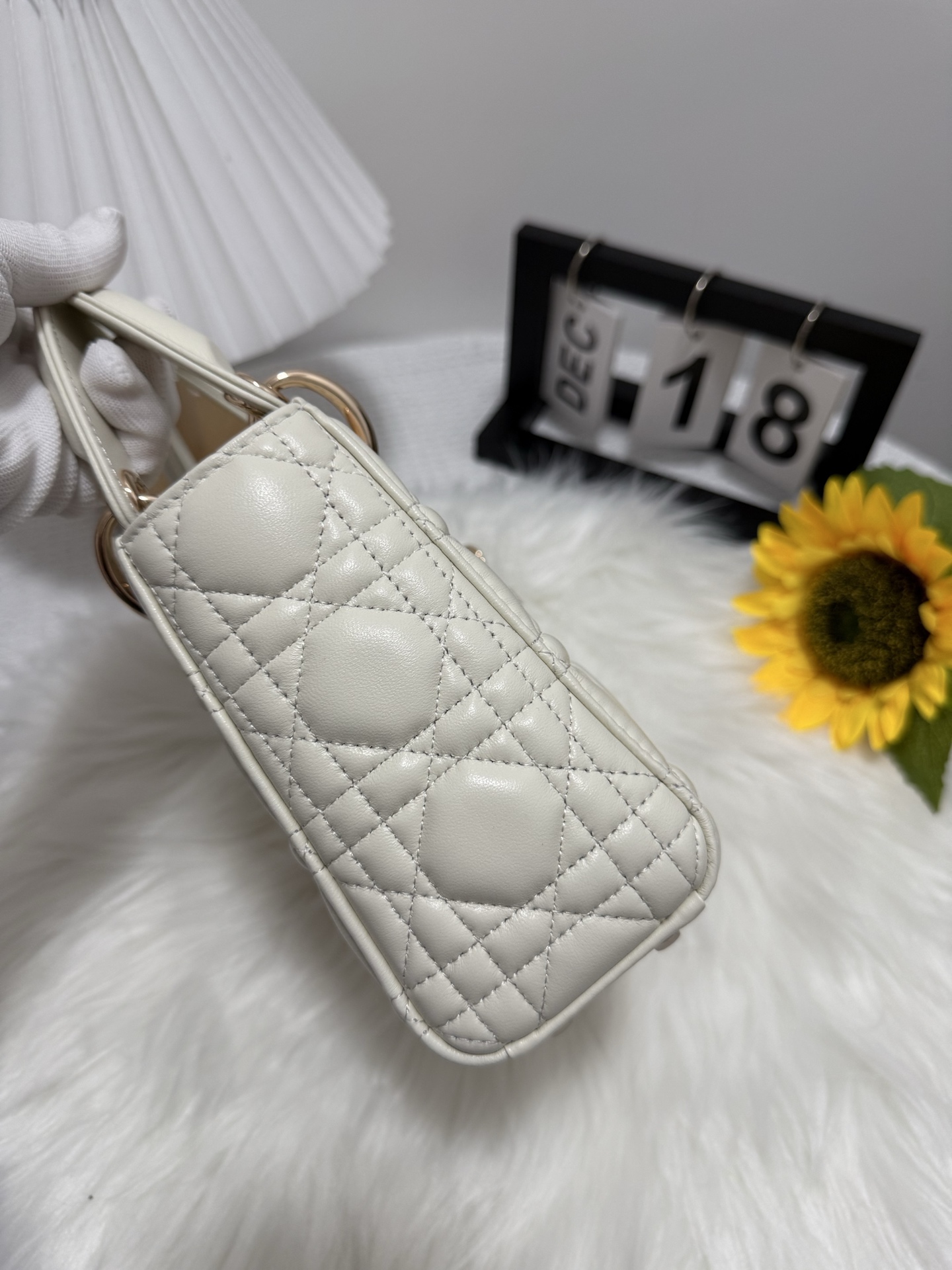 Lady Dior White Gold Mini Bag, Iconic Cannage Stitching, Removable Chain 3 i1747589101542 574 0 1