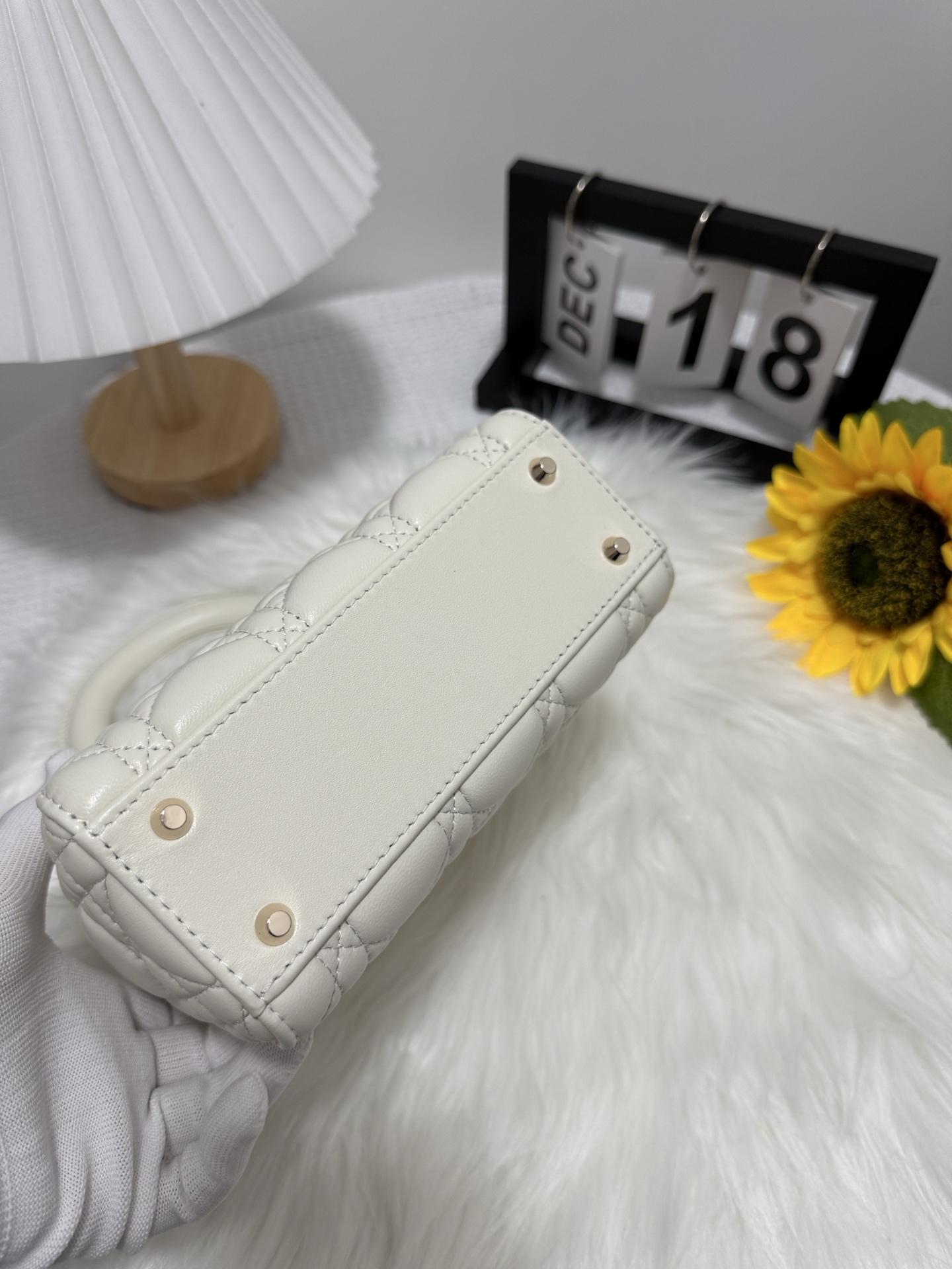 Lady Dior White Gold Mini Bag, Iconic Cannage Stitching, Removable Chain 5 i1747589101599 397 0 3