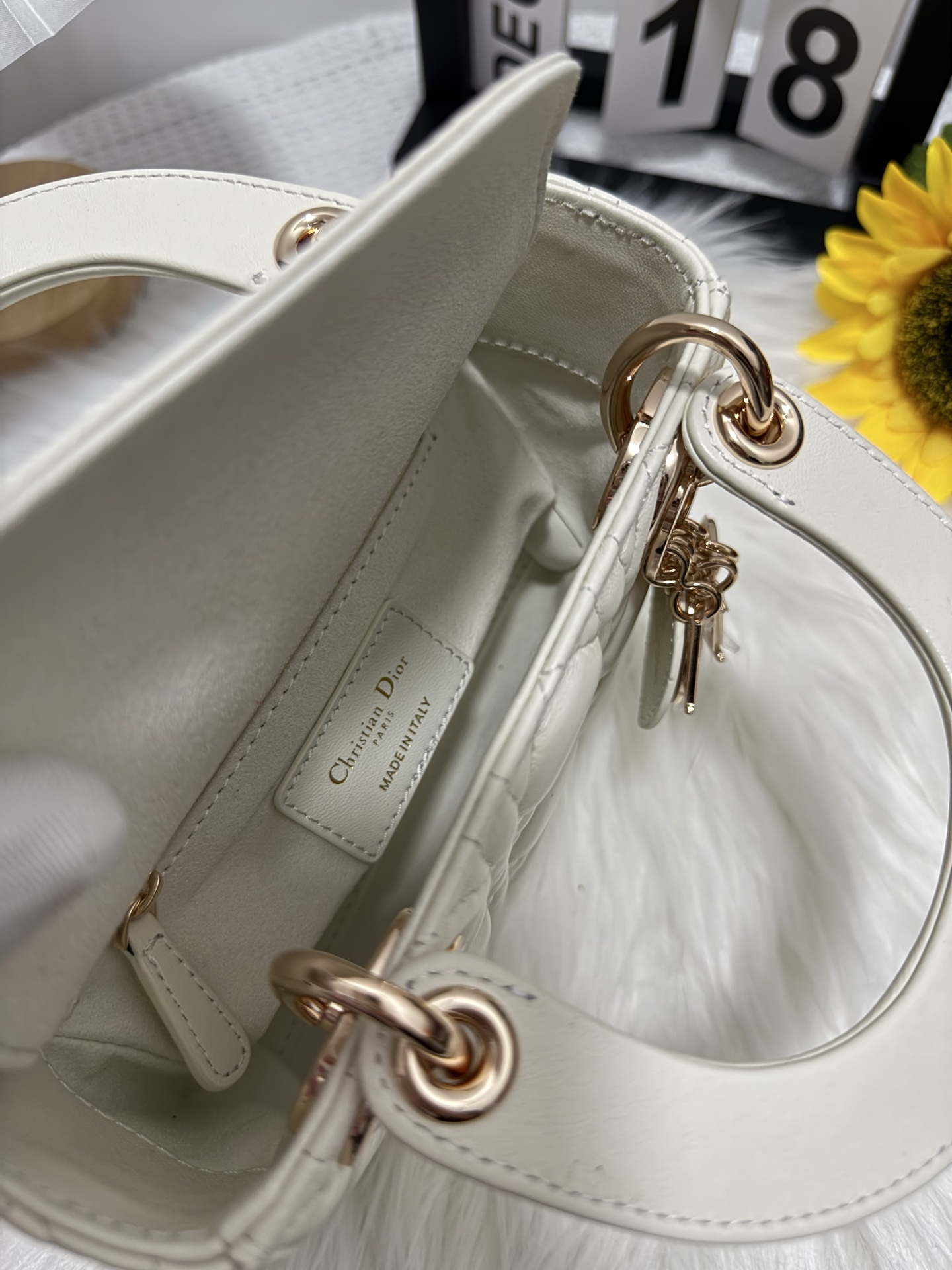 Lady Dior White Gold Mini Bag, Iconic Cannage Stitching, Removable Chain 7 i1747589101621 8536 0 5