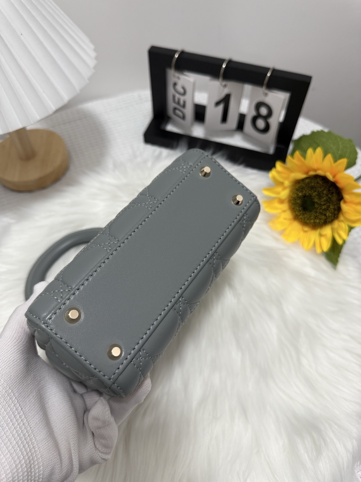 Lady Dior Mini Bag Gray Cannage Lambskin – Iconic Style, Detachable Chain 4 i1747589299229 3556 0 3