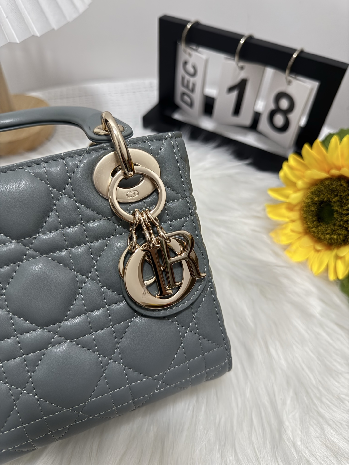 Lady Dior Mini Bag Gray Cannage Lambskin – Iconic Style, Detachable Chain 7 i1747589299237 3023 0 6