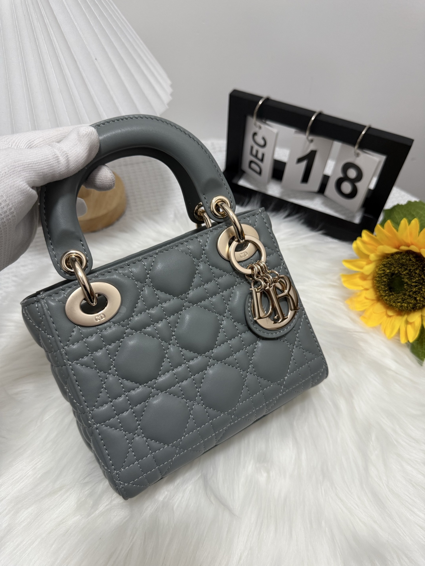 Lady Dior Mini Bag Gray Cannage Lambskin – Iconic Style, Detachable Chain 1 i1747589300206 8814 0 0