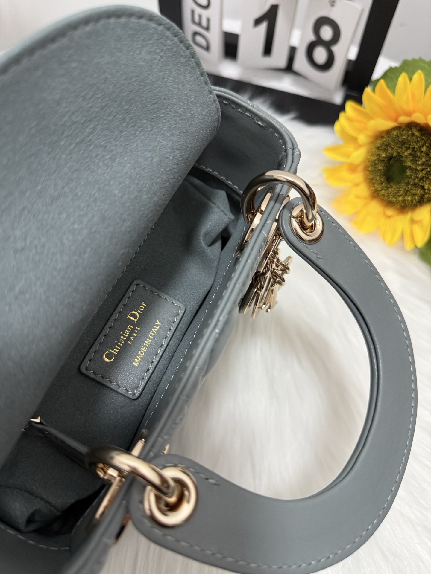 Lady Dior Mini Bag Gray Cannage Lambskin – Iconic Style, Detachable Chain 6 i1747589300218 5561 0 5