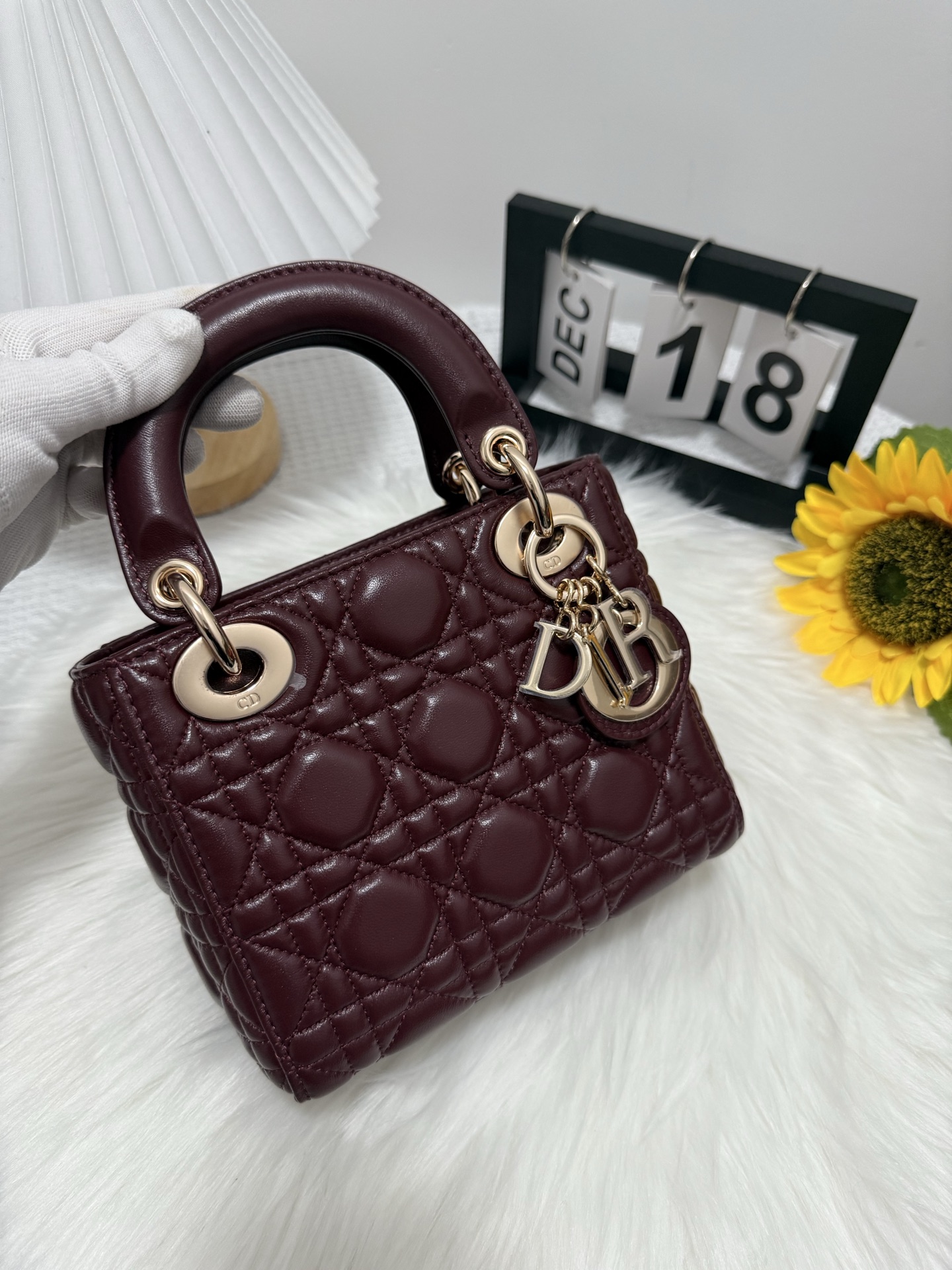 Lady Dior Mini Wine Red Cannage Lambskin Bag with Chain Strap 1 i1747589333534 7835 0 0