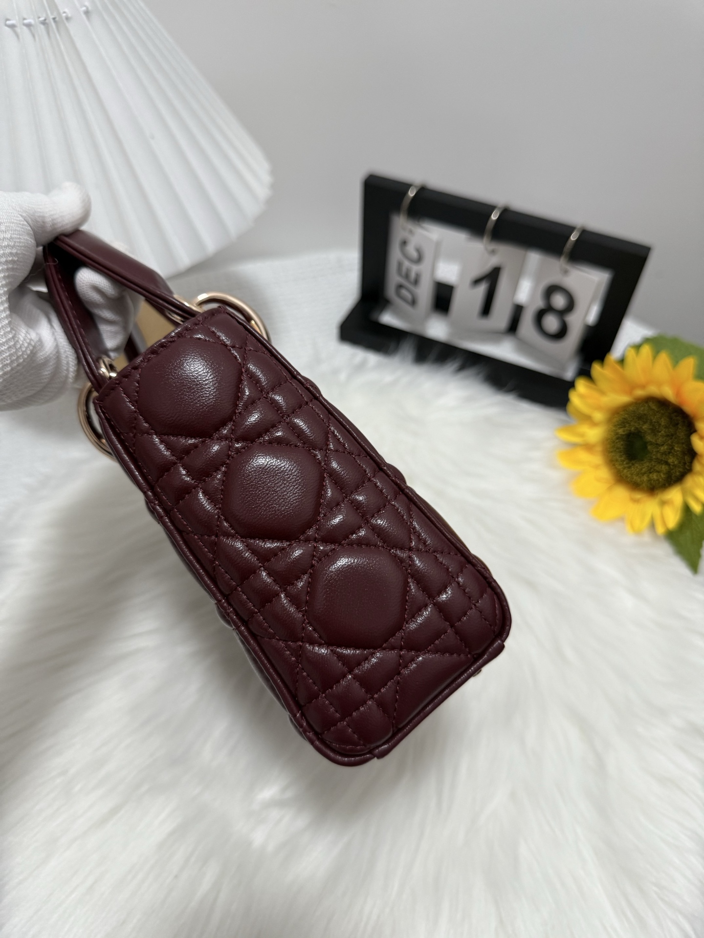 Lady Dior Mini Wine Red Cannage Lambskin Bag with Chain Strap 2 i1747589333535 5044 0 1
