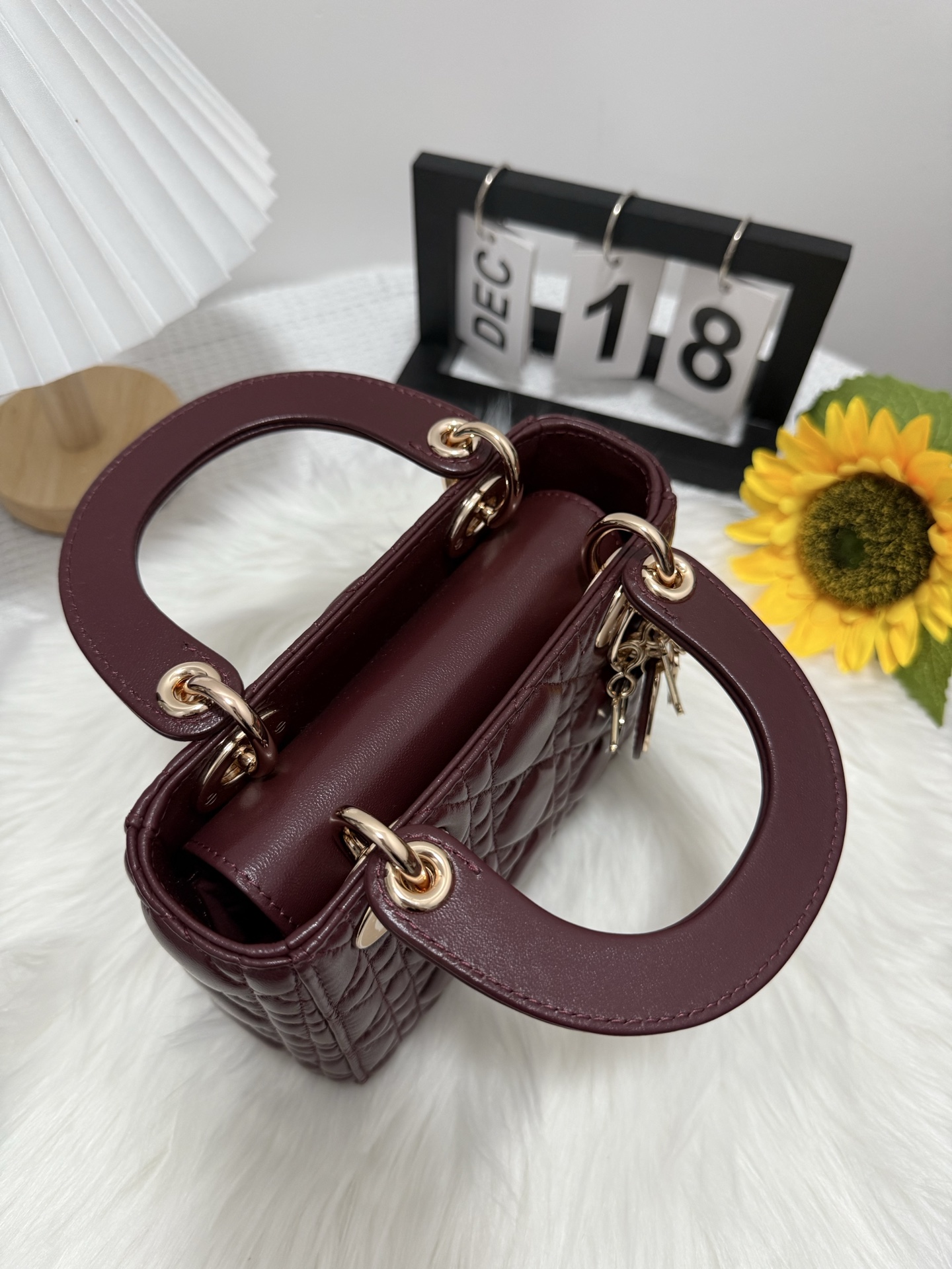 Lady Dior Mini Wine Red Cannage Lambskin Bag with Chain Strap 5 i1747589334330 3936 0 4