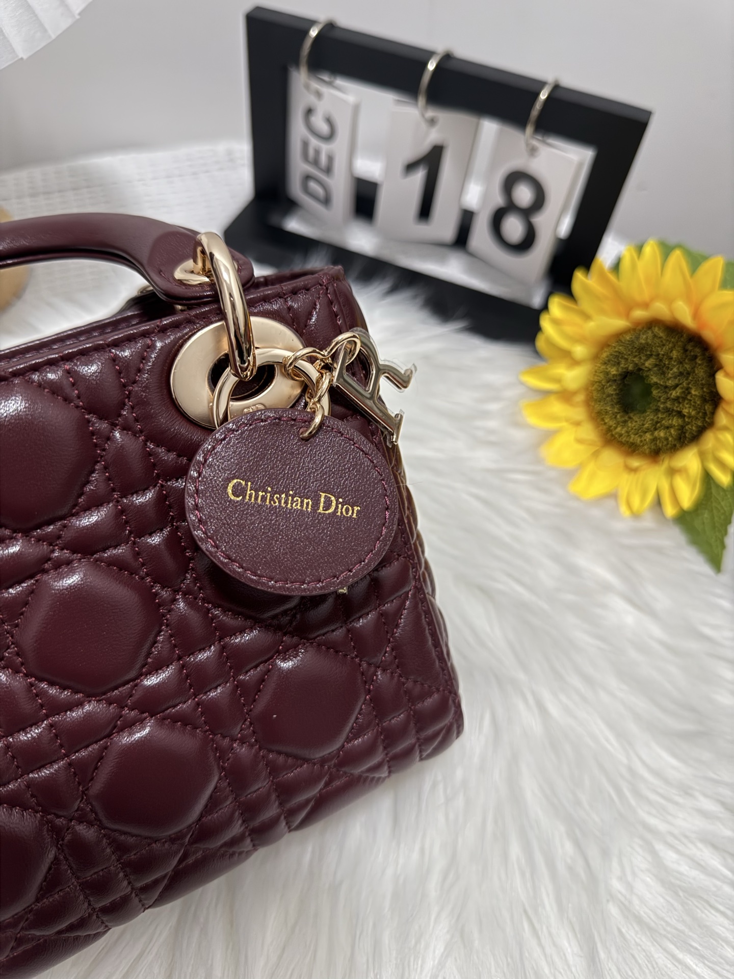 Lady Dior Mini Wine Red Cannage Lambskin Bag with Chain Strap 8 i1747589334398 1522 0 7