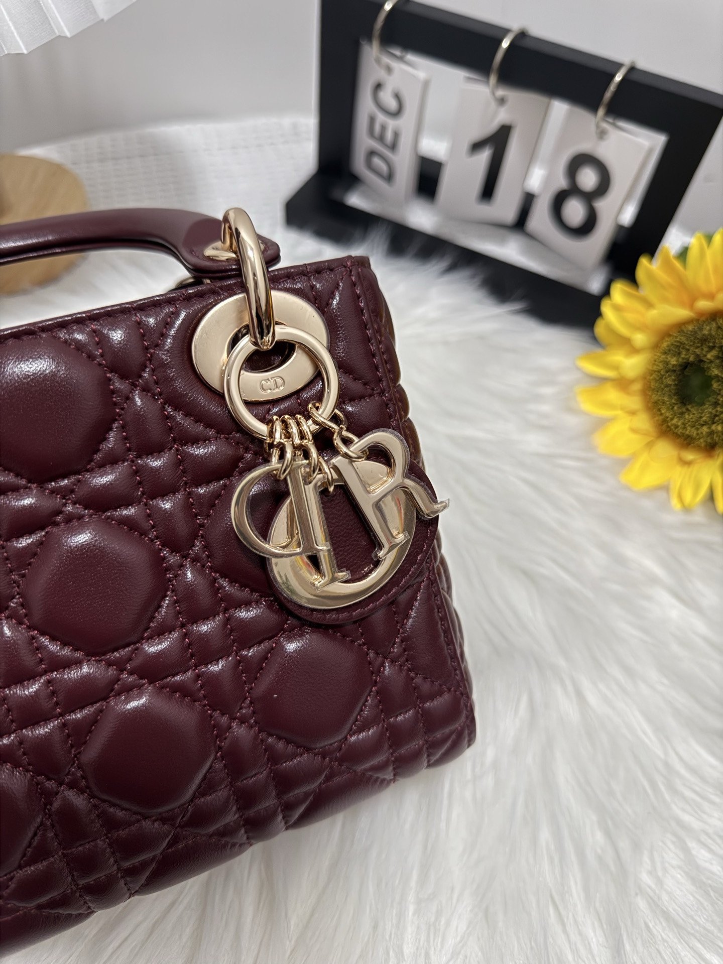 Lady Dior Mini Wine Red Cannage Lambskin Bag with Chain Strap 7 i1747589334423 1755 0 6