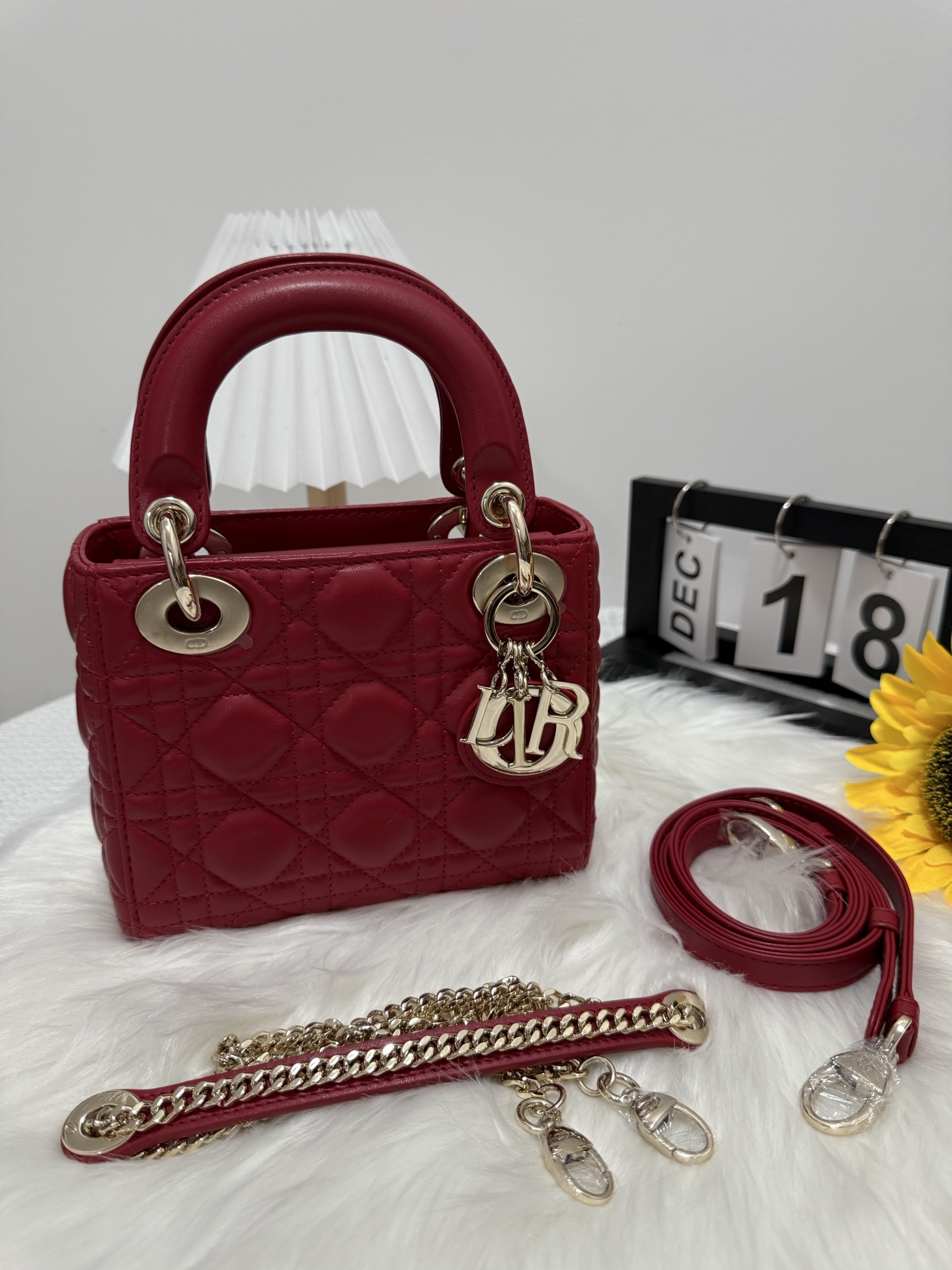 Dior Lady Dior Mini Bag Cherry Red Lambskin with Cannage Stitching 9 i1747589348879 7141 0 8