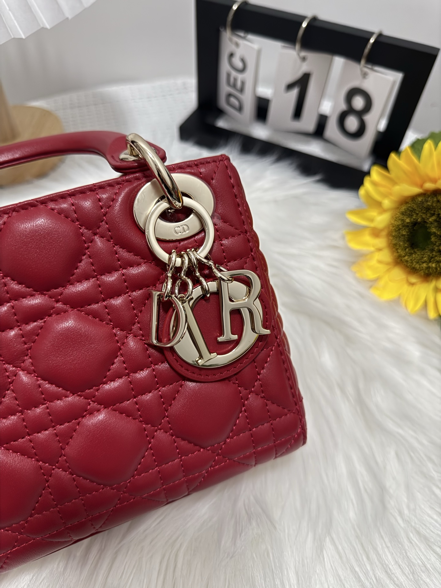 Dior Lady Dior Mini Bag Cherry Red Lambskin with Cannage Stitching 7 i1747589348934 6176 0 6