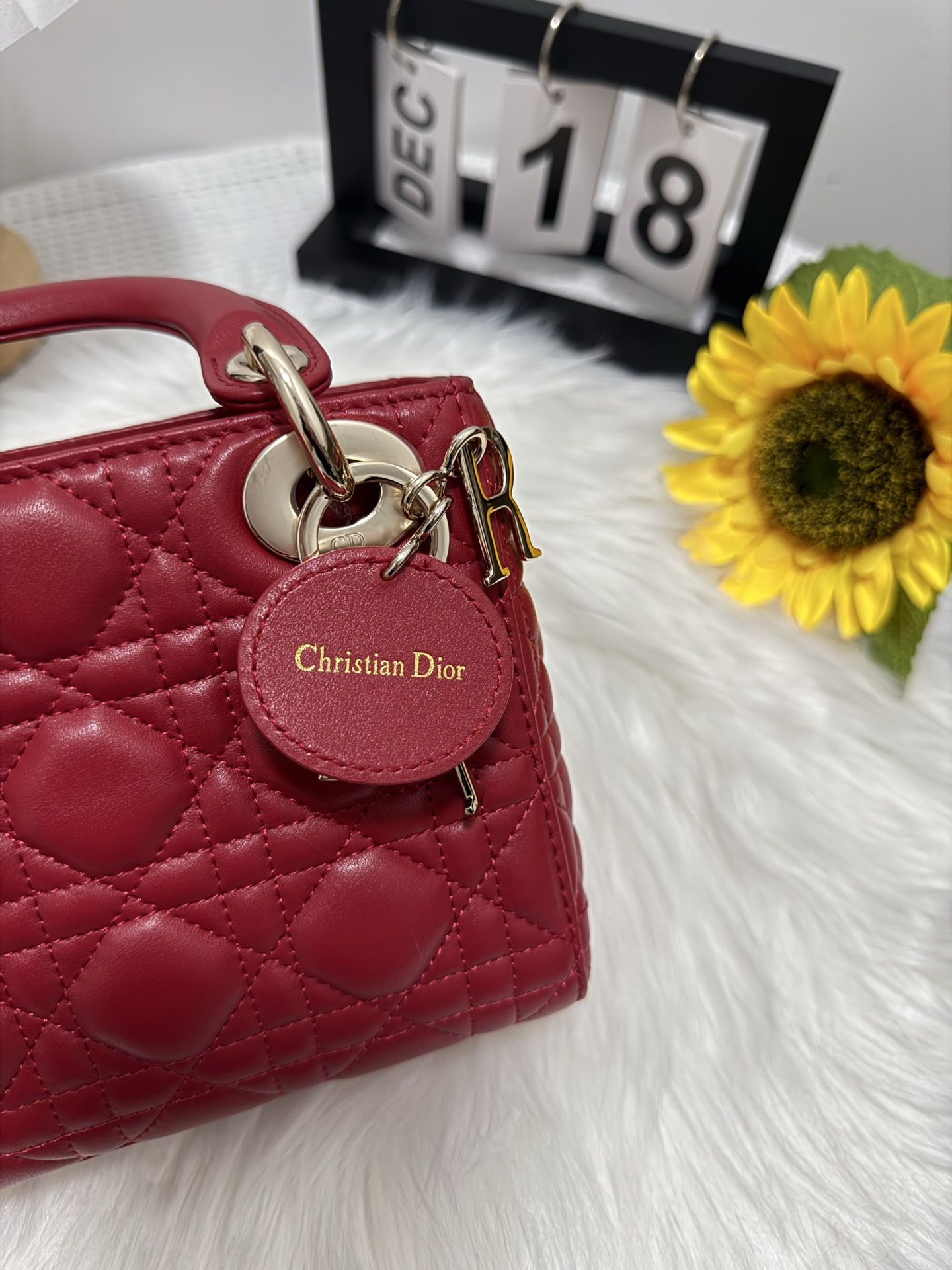 Dior Lady Dior Mini Bag Cherry Red Lambskin with Cannage Stitching 8 i1747589349824 3641 0 7