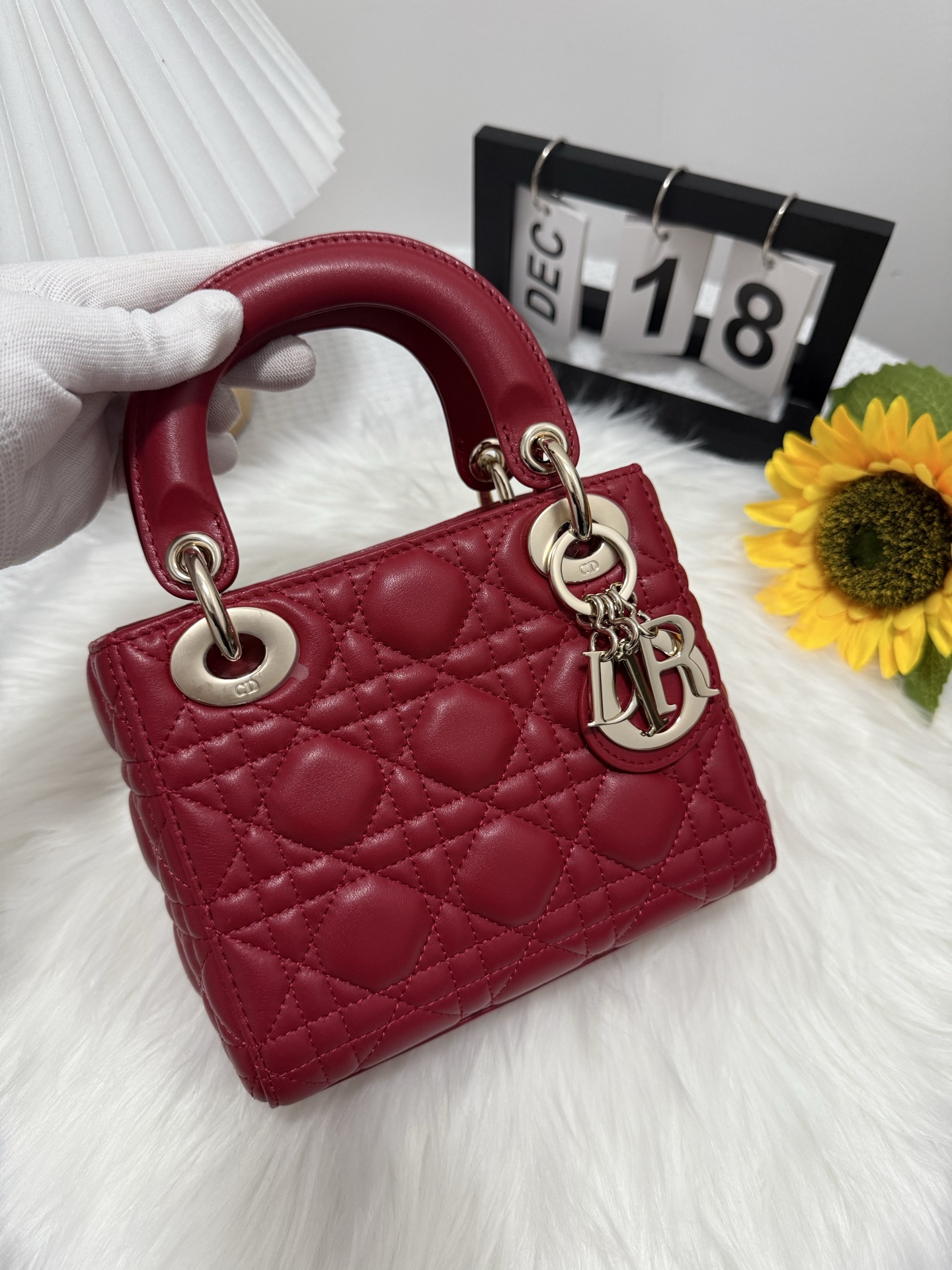 Dior Lady Dior Mini Bag Cherry Red Lambskin with Cannage Stitching 1 i1747589349831 1959 0 0
